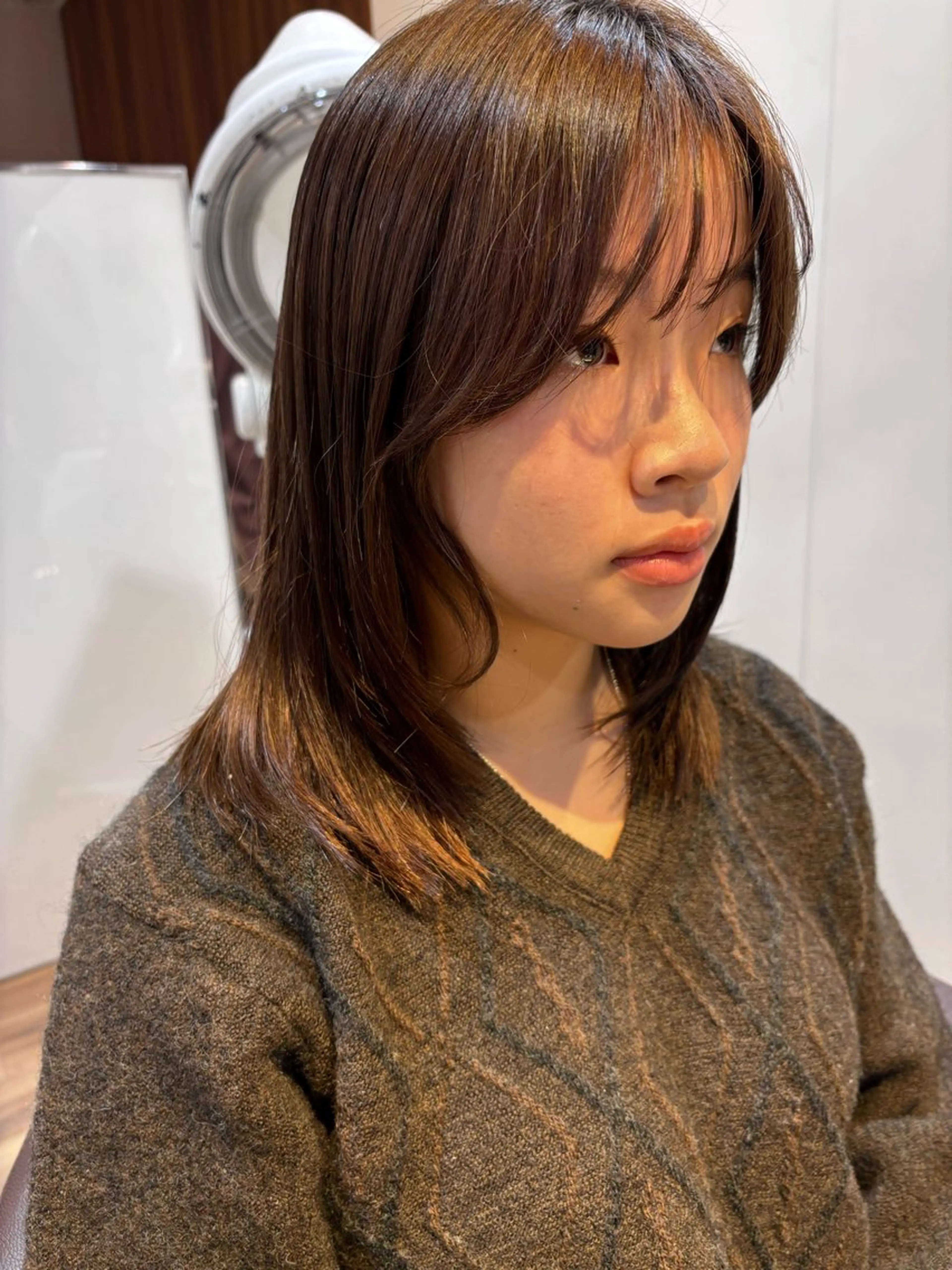 ミディアム カラー カット ヘアカラー トリートメント しみず さくら🌸のヘアスタイル