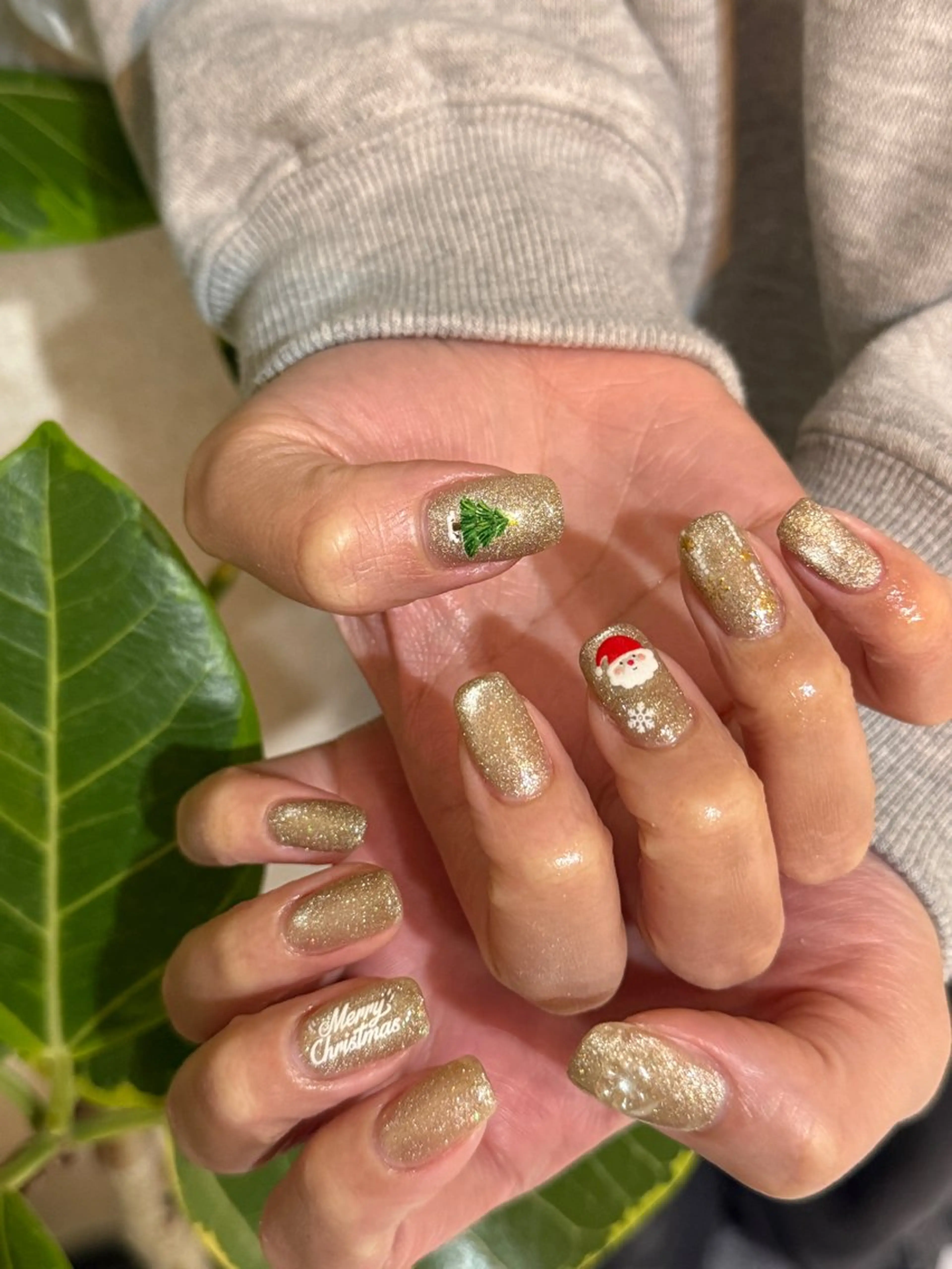 ネイル マグネットネイル 冬ネイル クリスマス ハンドネイル ayaka naruのネイルデザイン