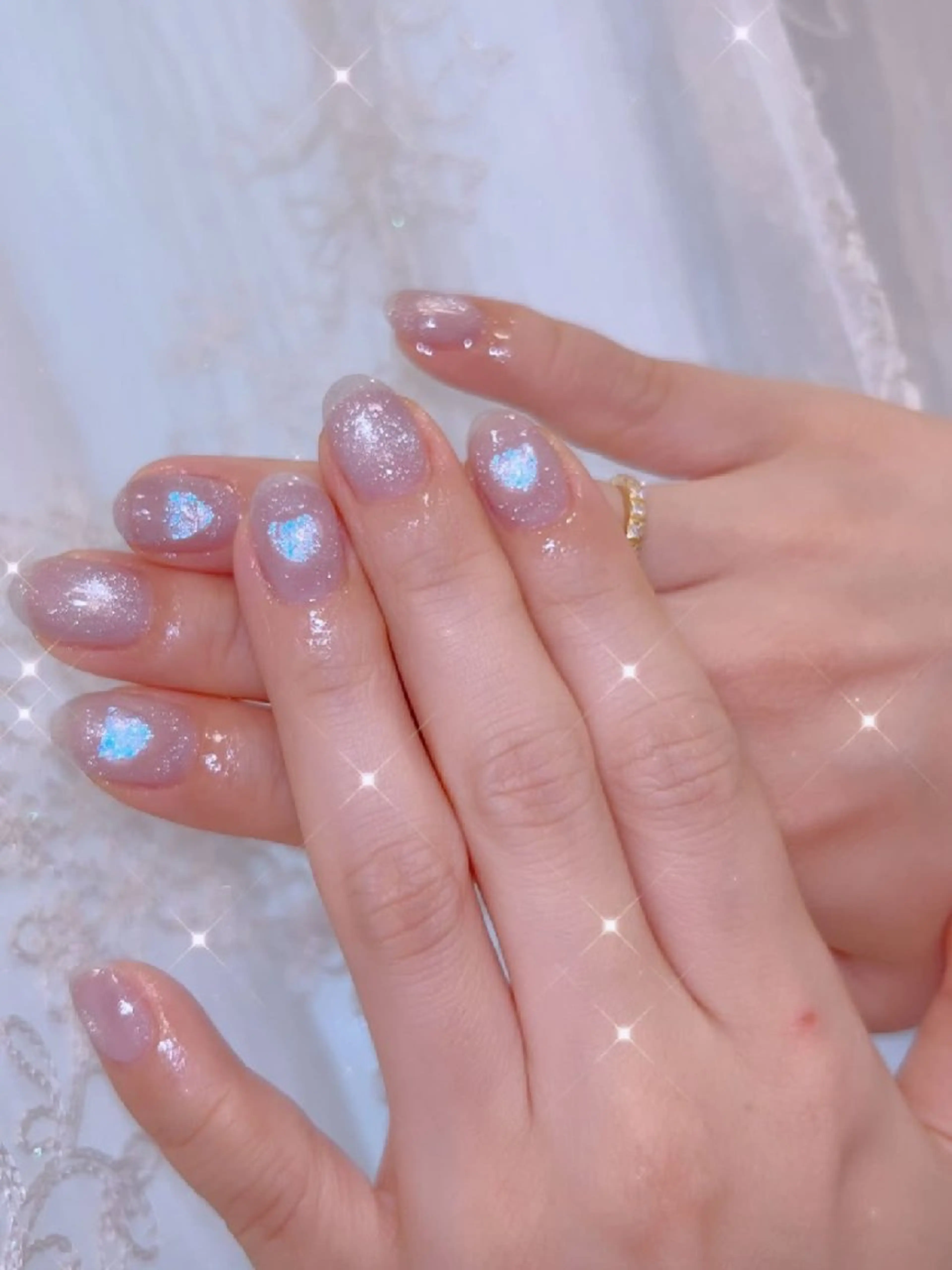 ネイル 長さ出し ジェルネイル 韓国ネイル マグネットネイル ニュアンスネイル ハンドネイル I LOVE ME  NAIL.｡.:*♡のネイルデザイン