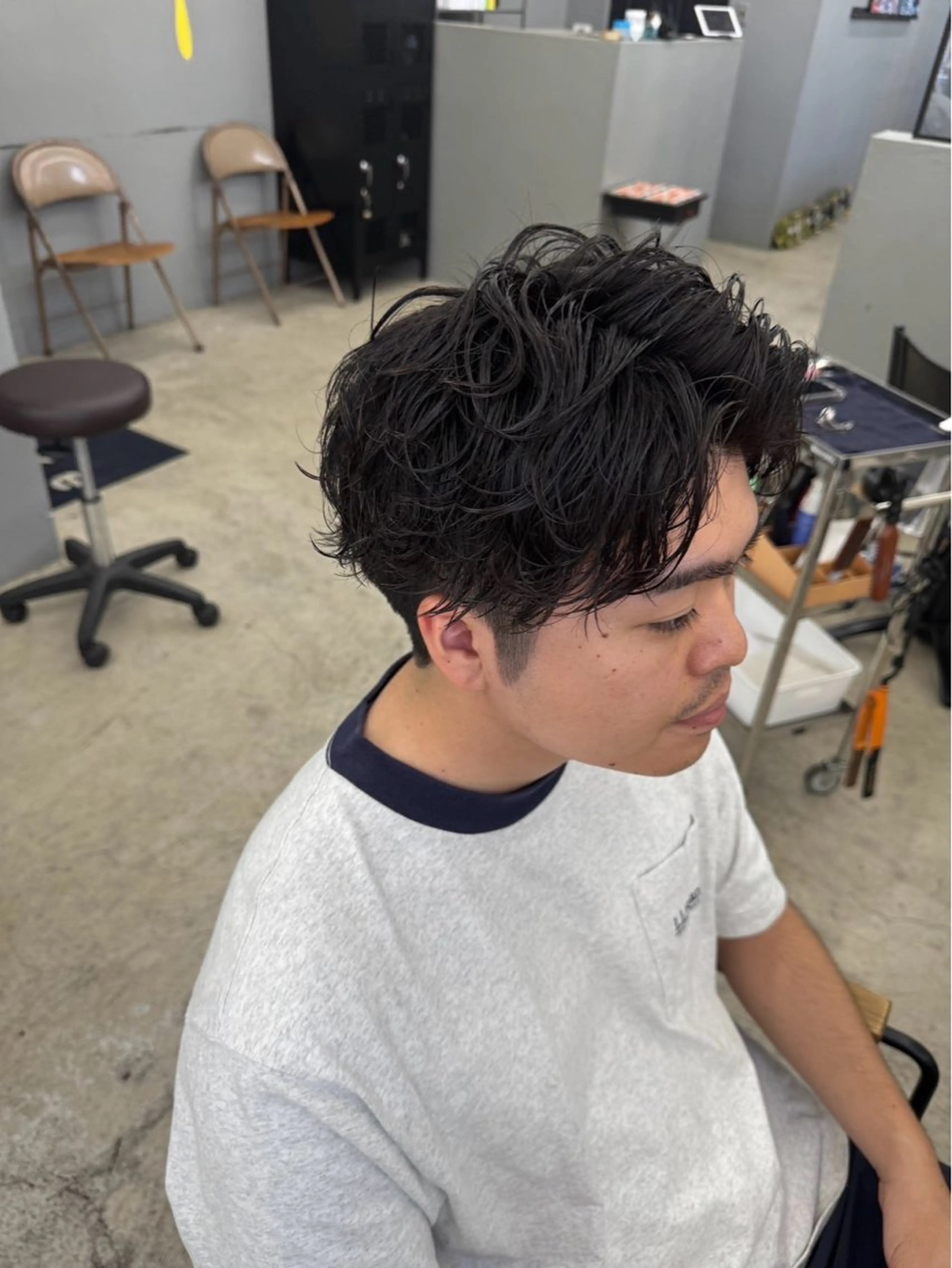 ショート パーマ メンズ カット パーマ メンズ専門サロン wokeのヘアスタイル