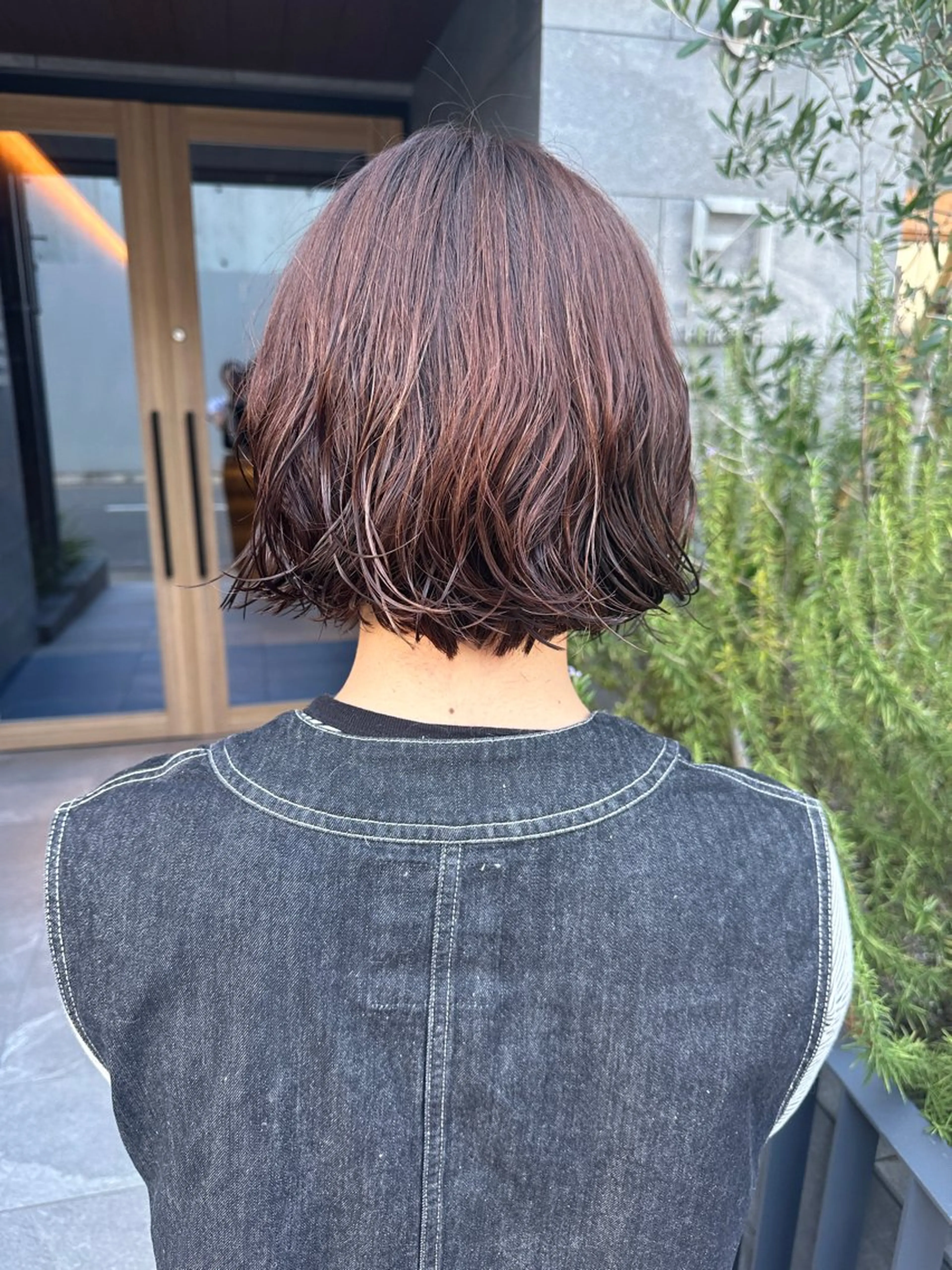 ミディアム パーマ カット パーマ トリートメント シェアサロンコネクト所属・Chiho/ 博多/パーマ/ボブのヘアスタイル