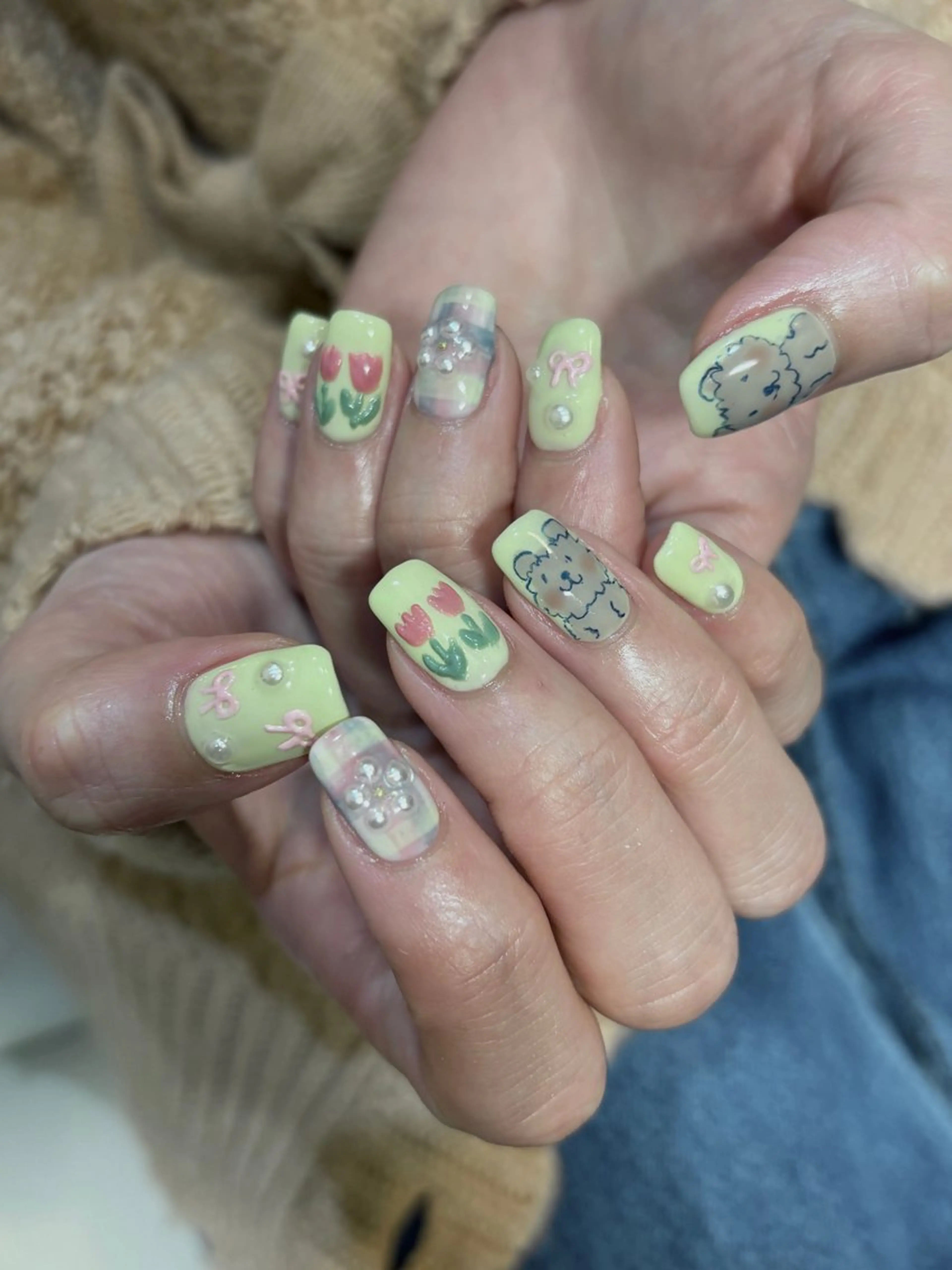 ネイル パステルネイル リボン 春ネイル ハンドネイル acs.n所属・ネイル，耳つぼ 風間すみれのその他イメージ
