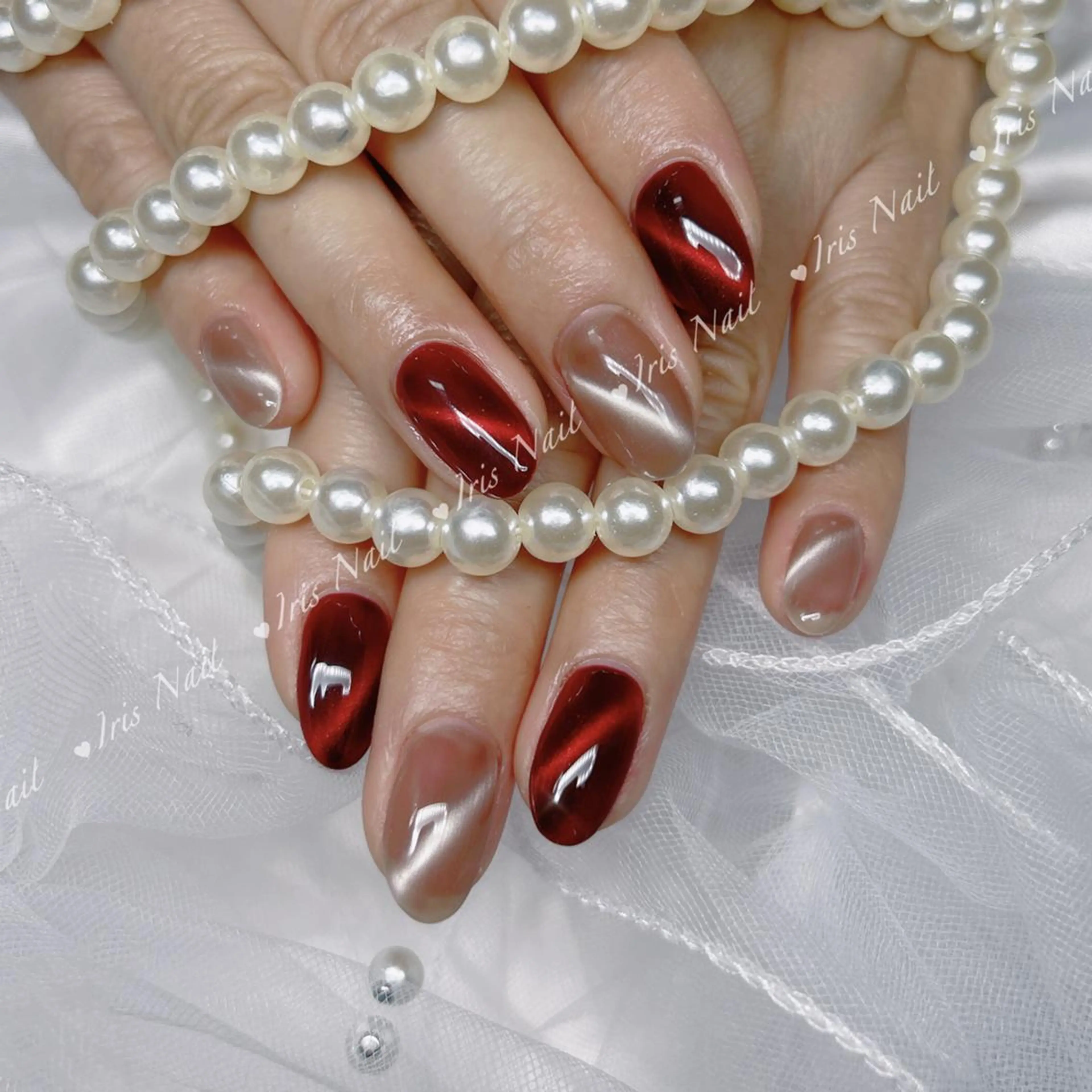 自爪💅マグネット／オーロラ/ミラーワンカラー🦋の写真