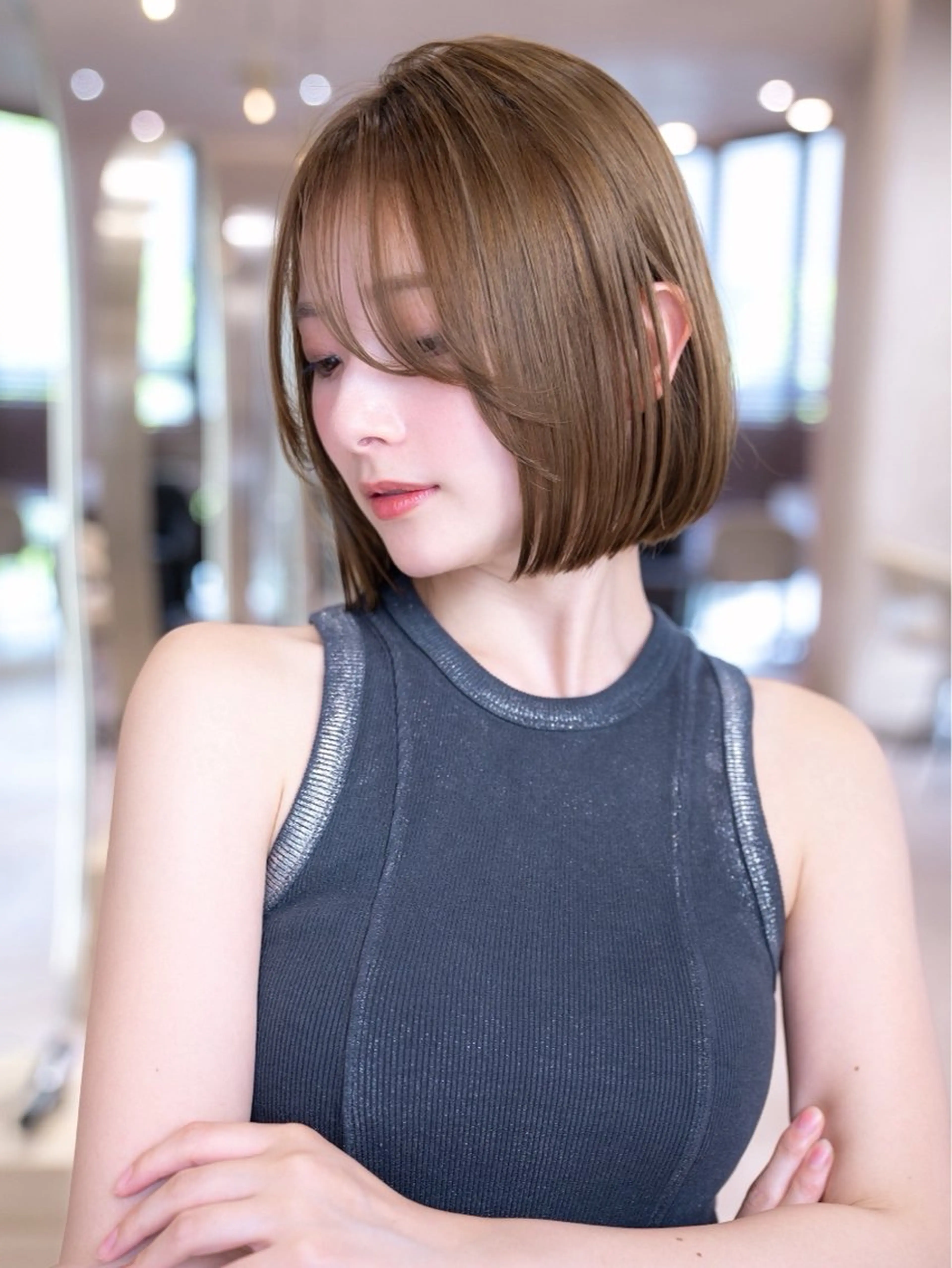 ミディアム カラー 渋谷/レイヤーボブ・ 透明感カラーしょうごのヘアスタイル