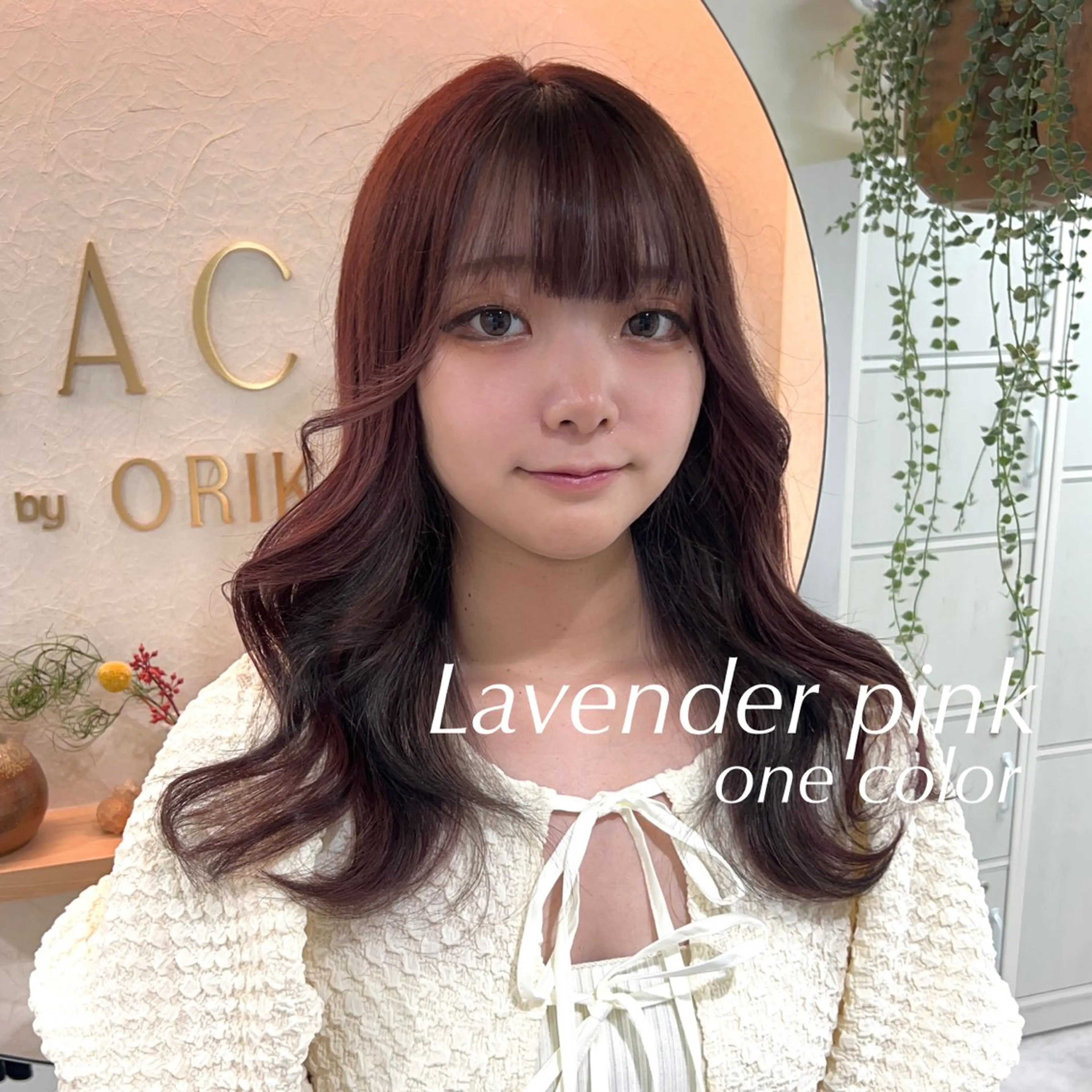 セミロング パープルカラー 韓国透明感カラー 🫧SHIHO🫧のヘアスタイル