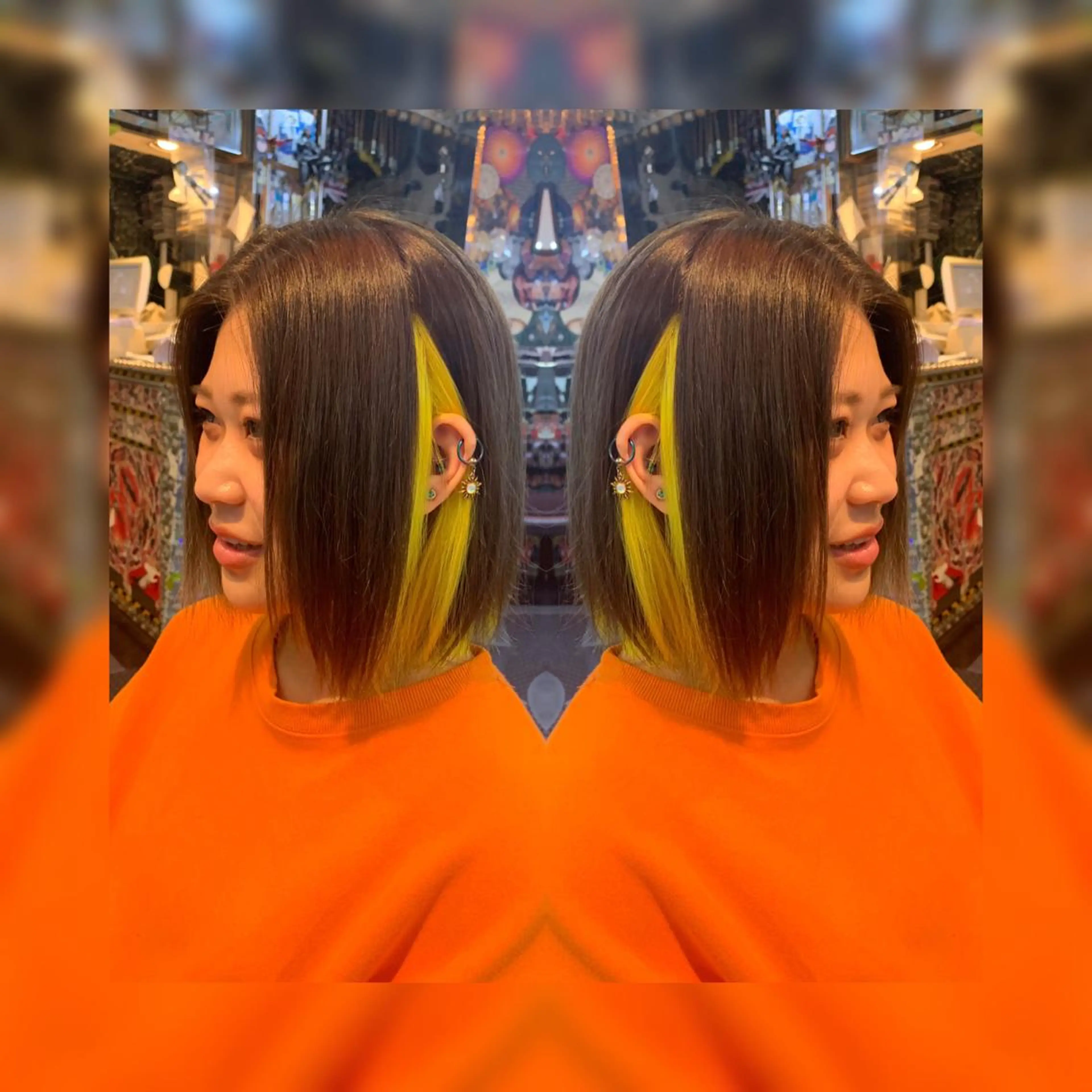 ショート カラー イエローカラー haco+所属・🌈派手髪エクステ ブレイズ🌈ひろとのヘアスタイル