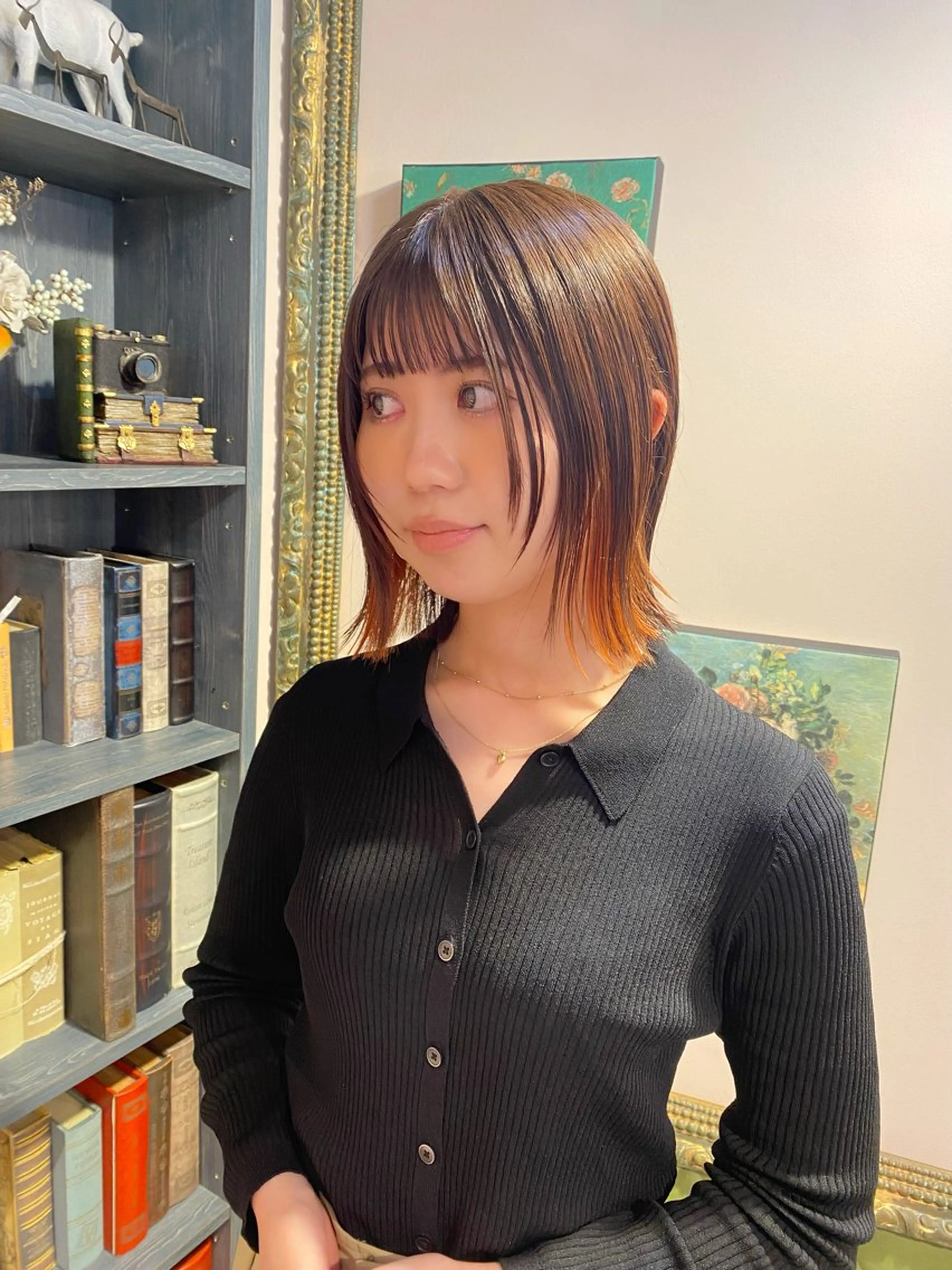 ミディアム 顔まわりレイヤー 顔周りカット レイヤーカット asuka‪‪‎🤍 Lita 1Fのヘアスタイル