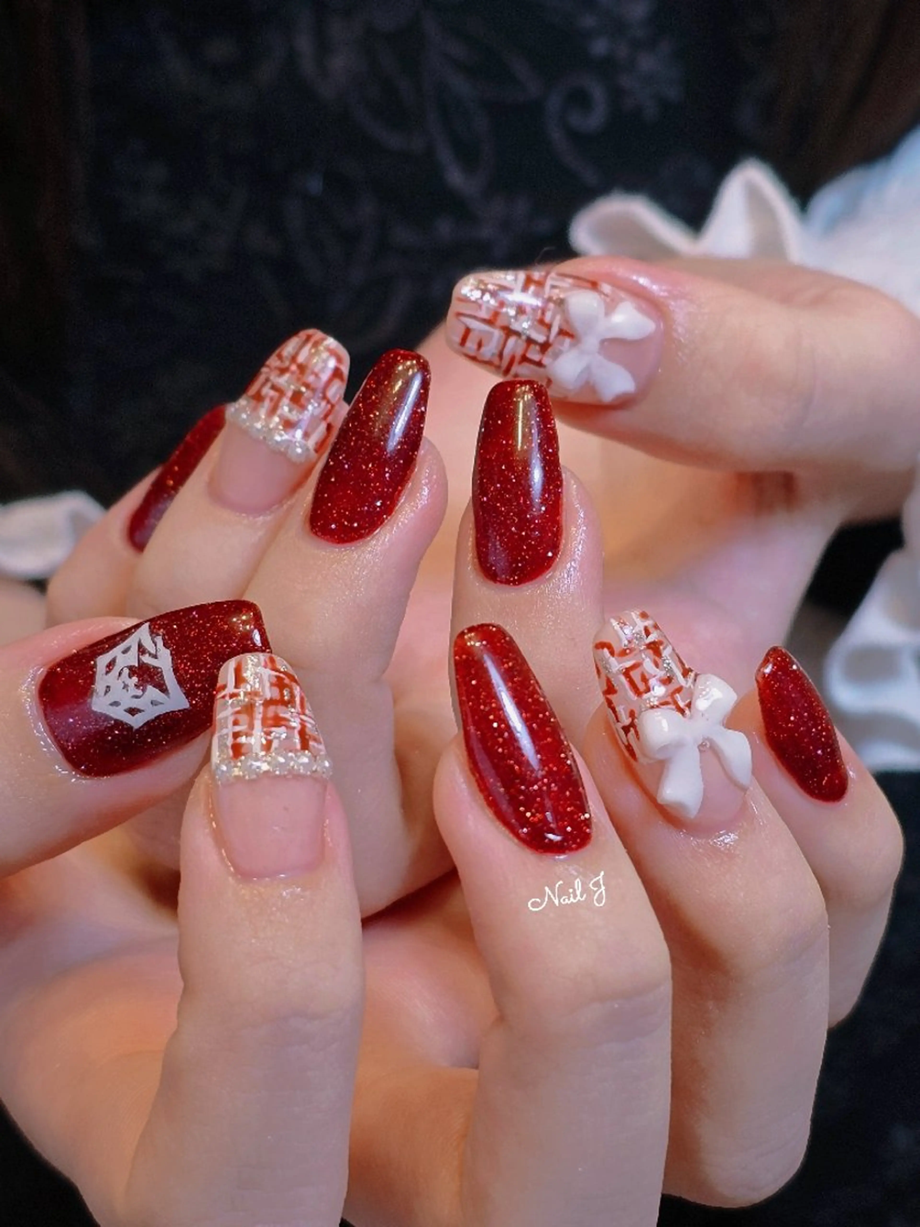 ネイル 韓国ネイル 冬ネイル ハンドネイル Nail Jのネイルデザイン