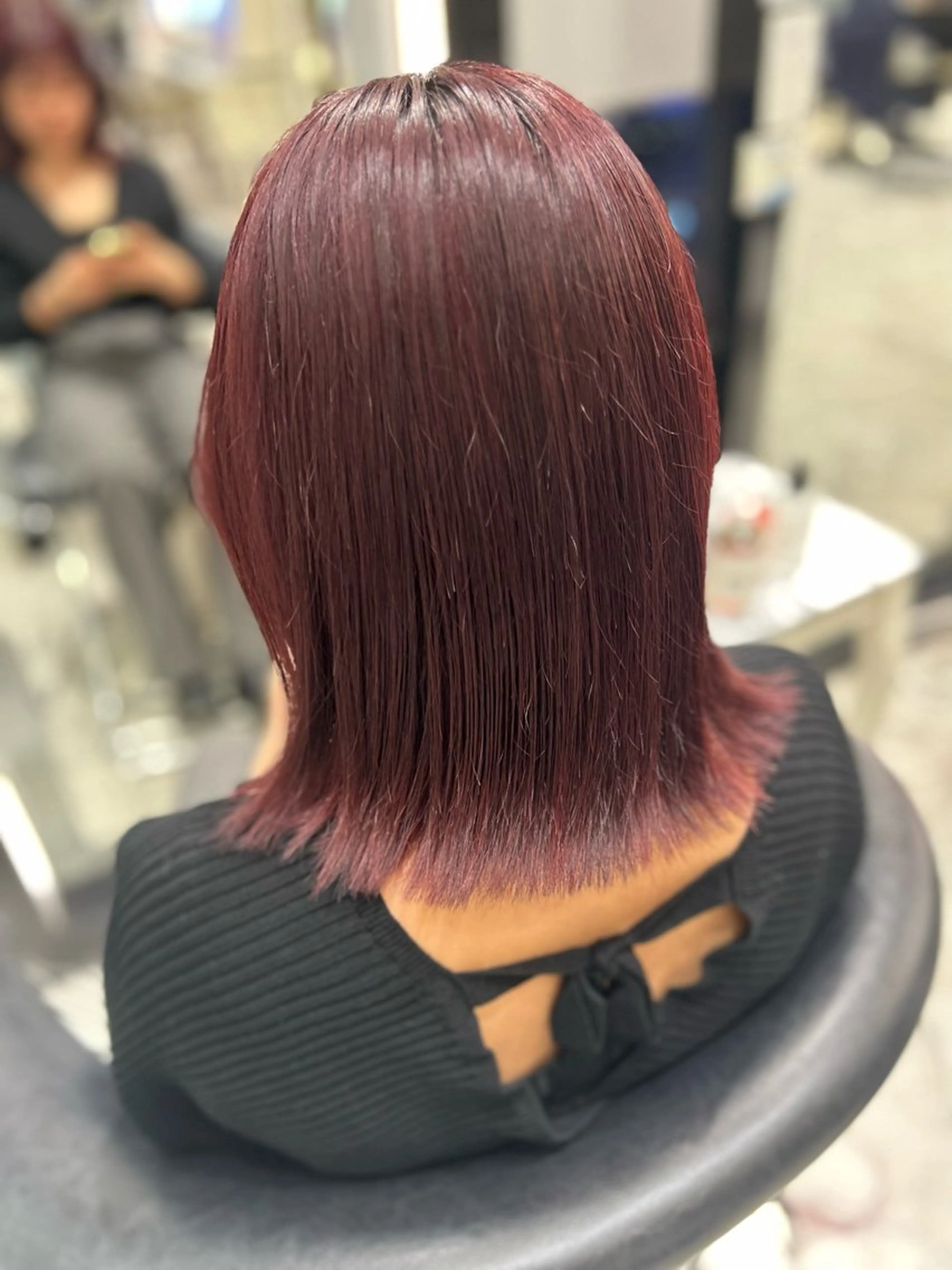 ミディアム カラー カット ヘアカラー コテ巻き風パーマ✨ 韓国ヘア🤎近下菜央のヘアスタイル