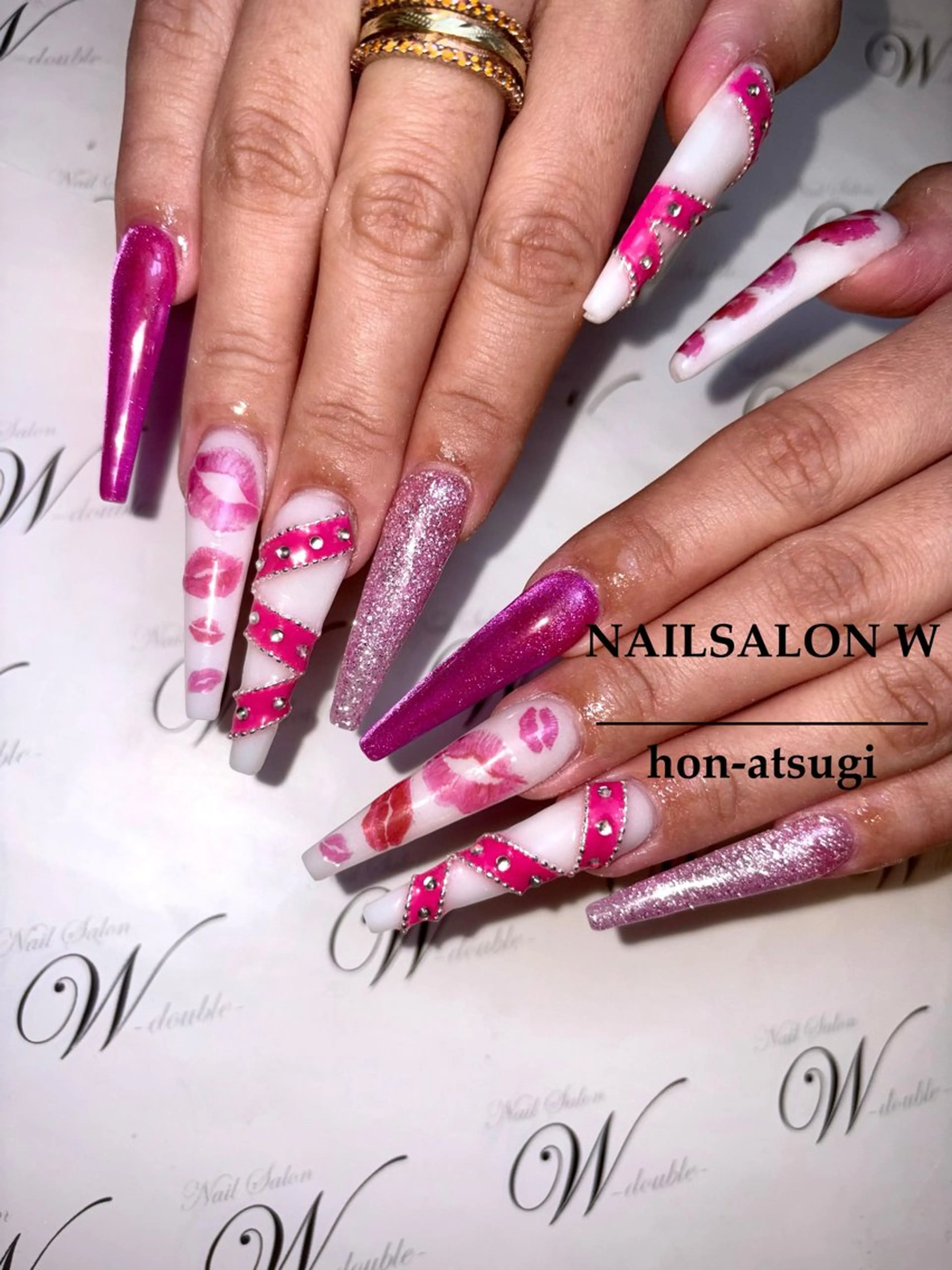 ネイル アートネイル ジェルネイル ロングネイル スカルプネイル ワンホンネイル ハンドネイル ネイルサロン ダブルのネイルデザイン