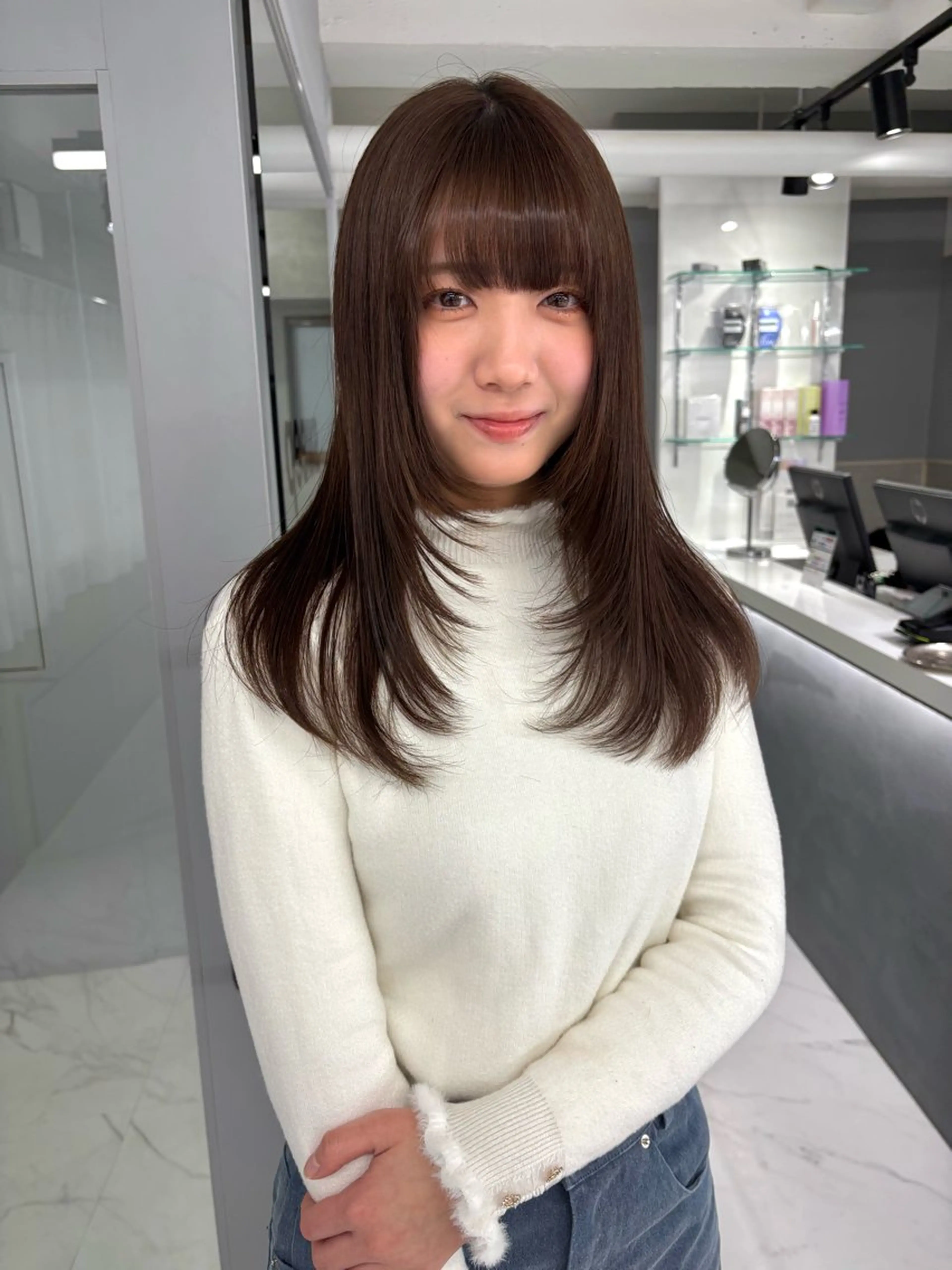 ロング カラー 顔周りカット レイヤーカット カット Miyu🎀レイヤー ／透明感カラー🪽のヘアスタイル