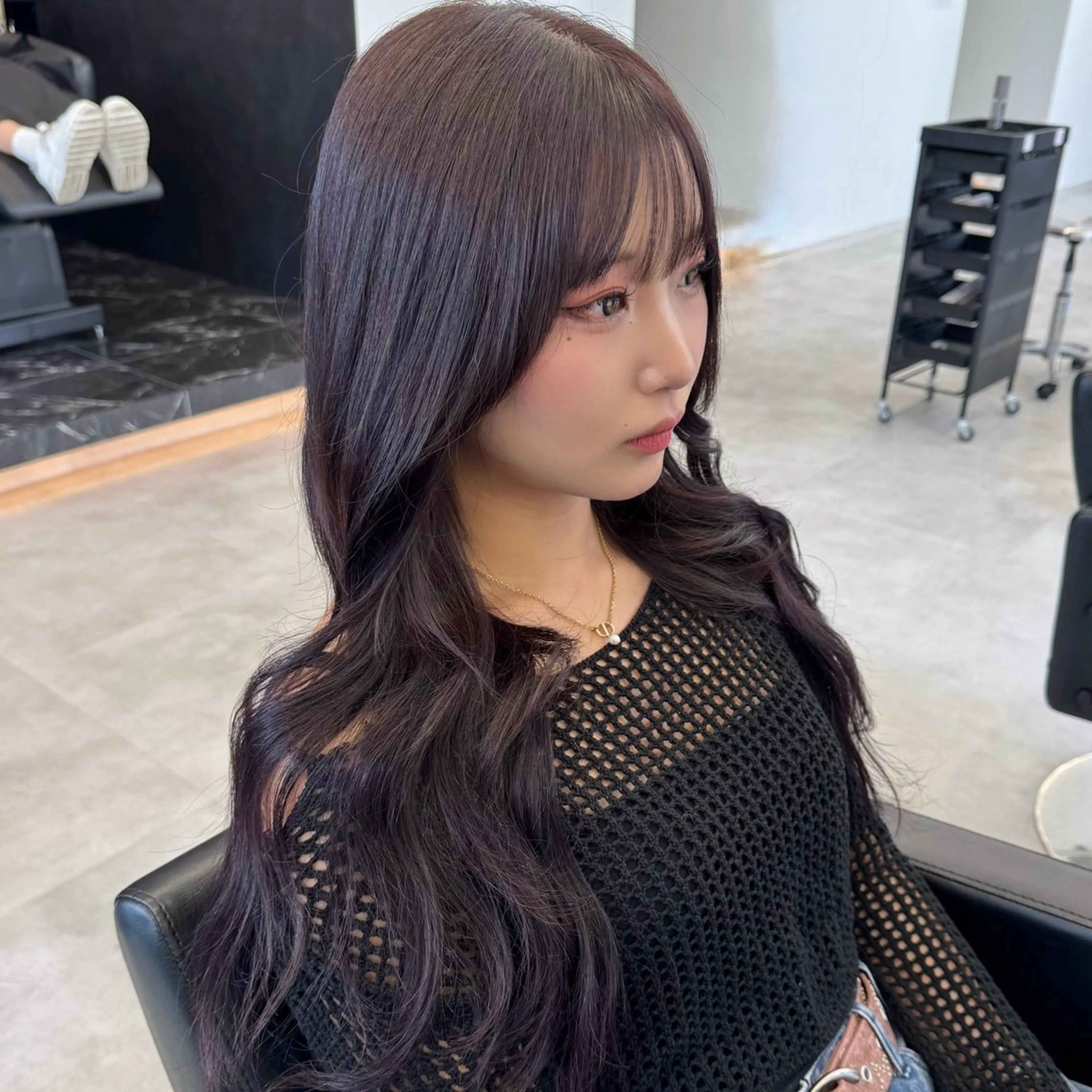 ロング カラー ブリーチ ディープラベンダー ラベンダーカラー ブリーチなしカラー エクステ ヘアカラー エクステ エクステ/透明感 韓国ヘア/KENTAのヘアスタイル