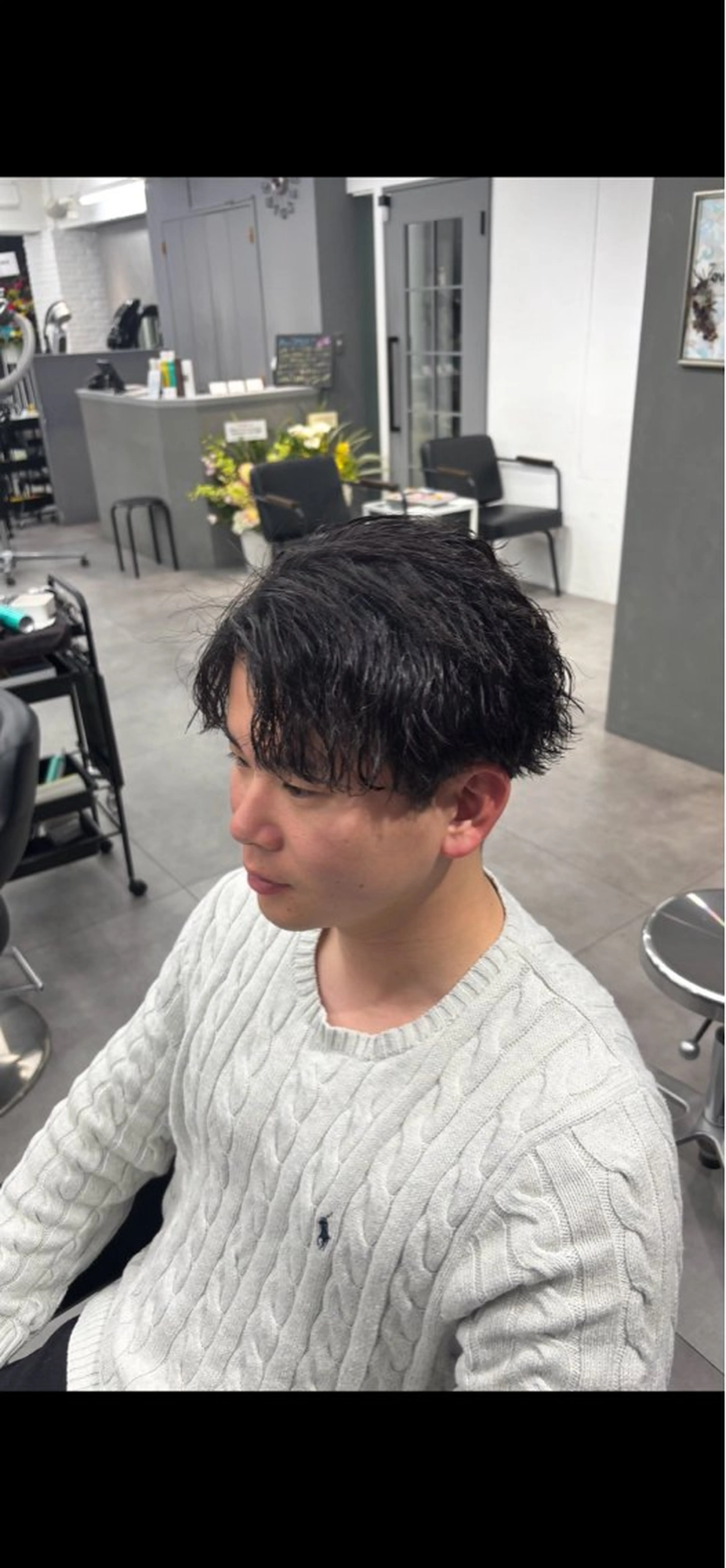 パーマ メンズ センターパート マッシュ メンズパーマ メンズウルフカット ウルフカット メンズカット＆ パーマ/さかしょーのヘアスタイル