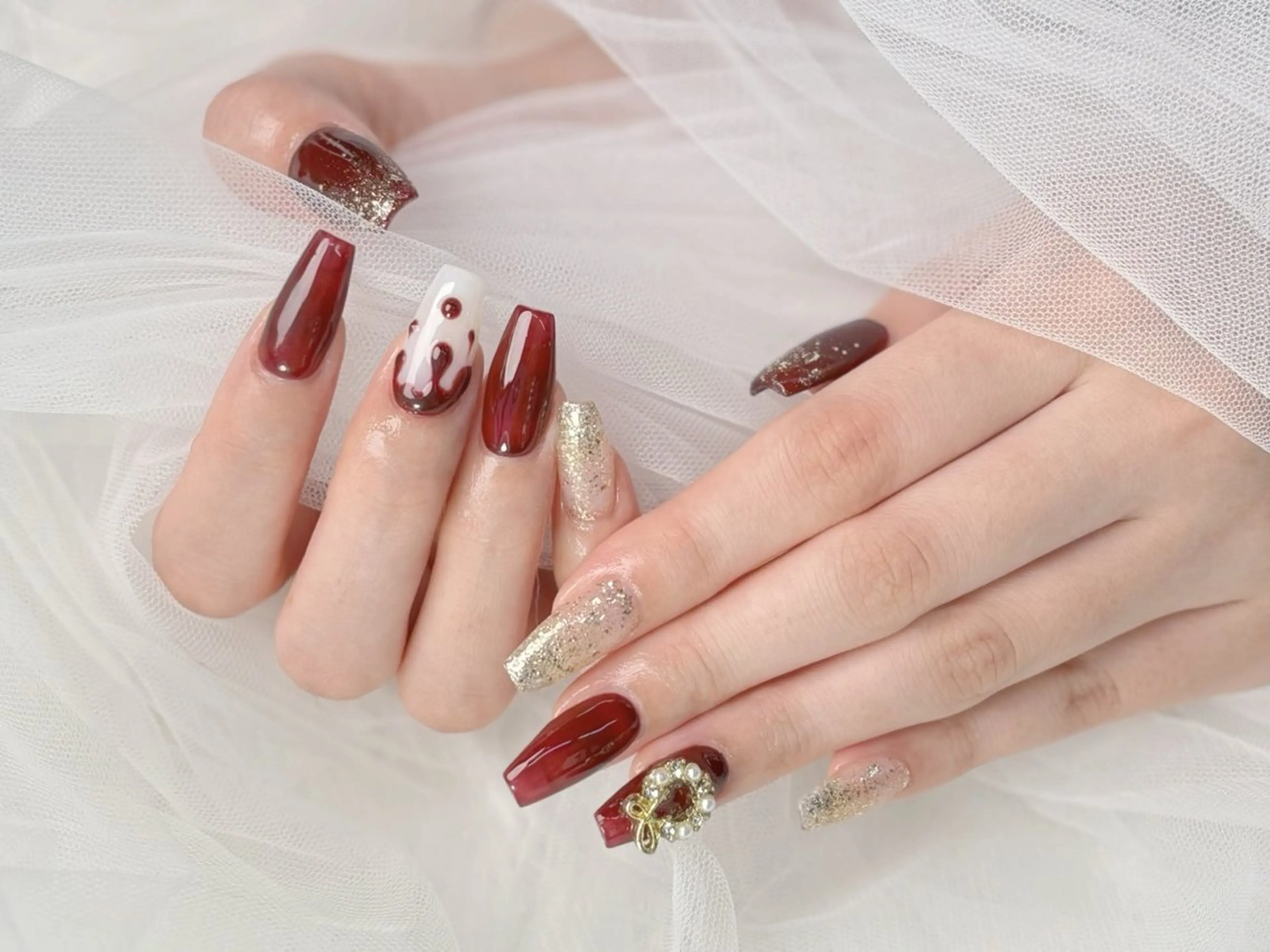 ネイル 桜ネイル 長さ出し フラワーネイル フレンチネイル ジェルネイル ハンドネイル AConNailSalon所属・ACon NailSalonのネイルデザイン