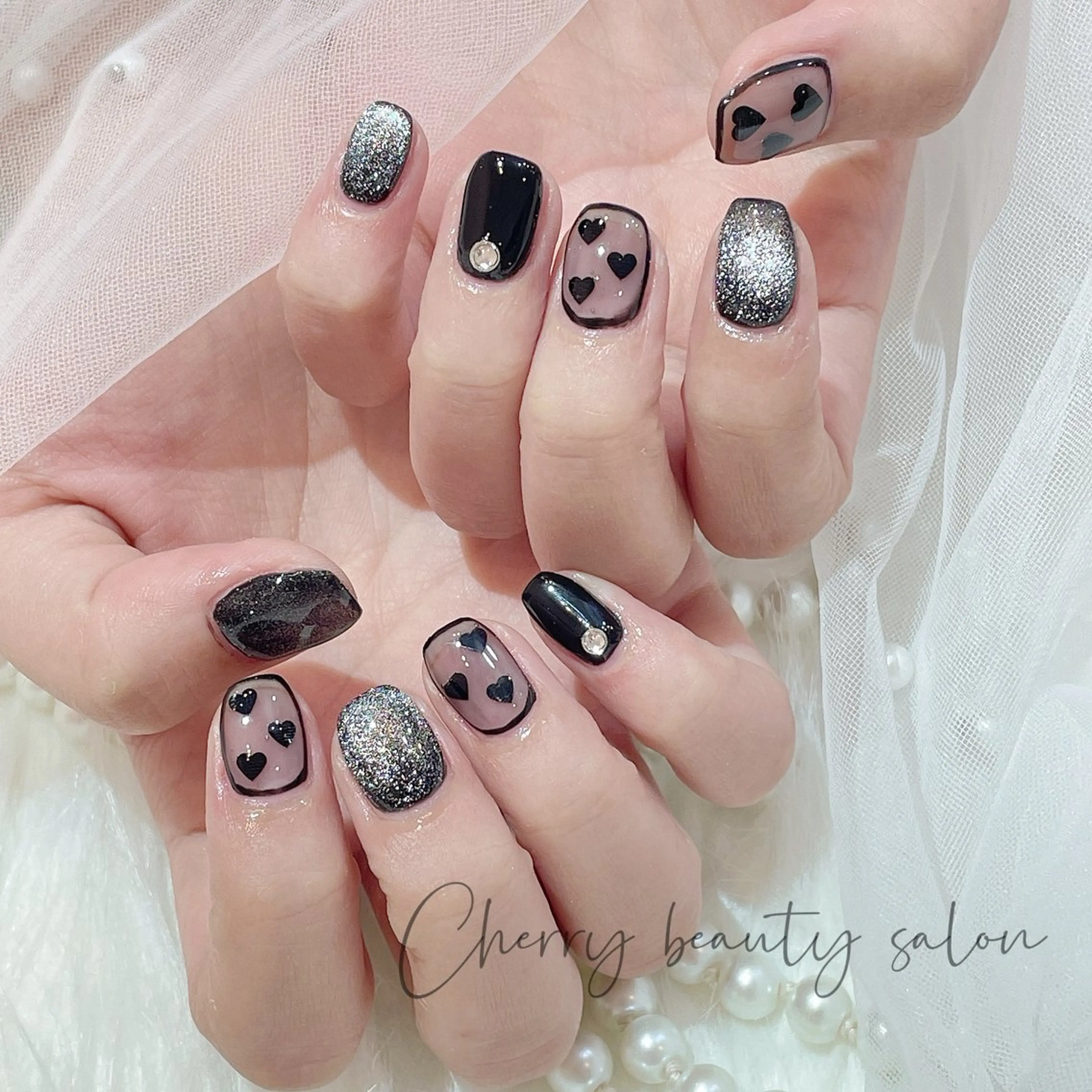 ネイル アートネイル フットネイル ジェルネイル キラキラネイル 韓国ネイル SAKURA 🍒のネイルデザイン