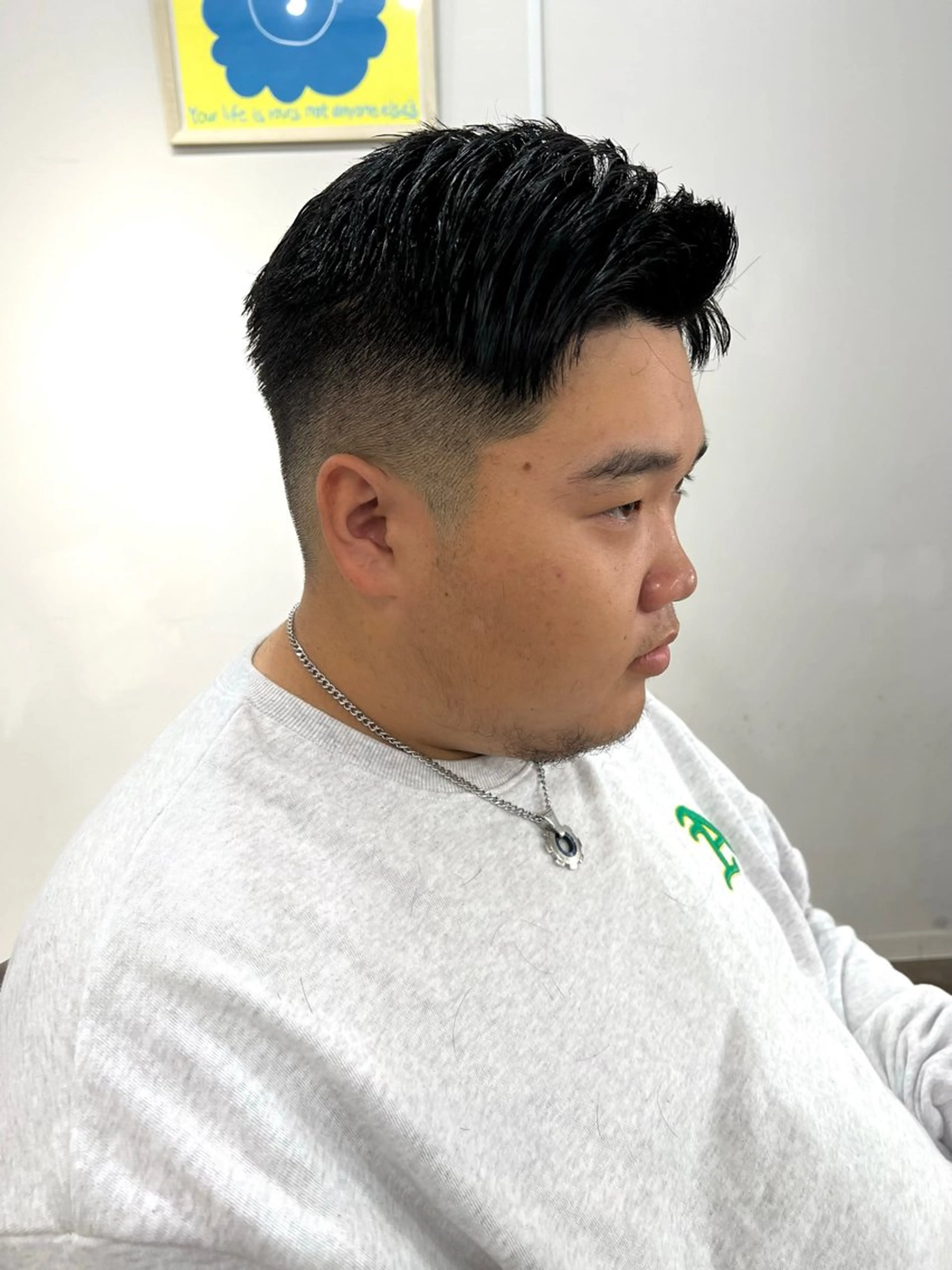 メンズ オールバック アップバング ビジネス カルマパーマ モヒカン ANSAhair小倉所属・丹上 俊弥のヘアスタイル