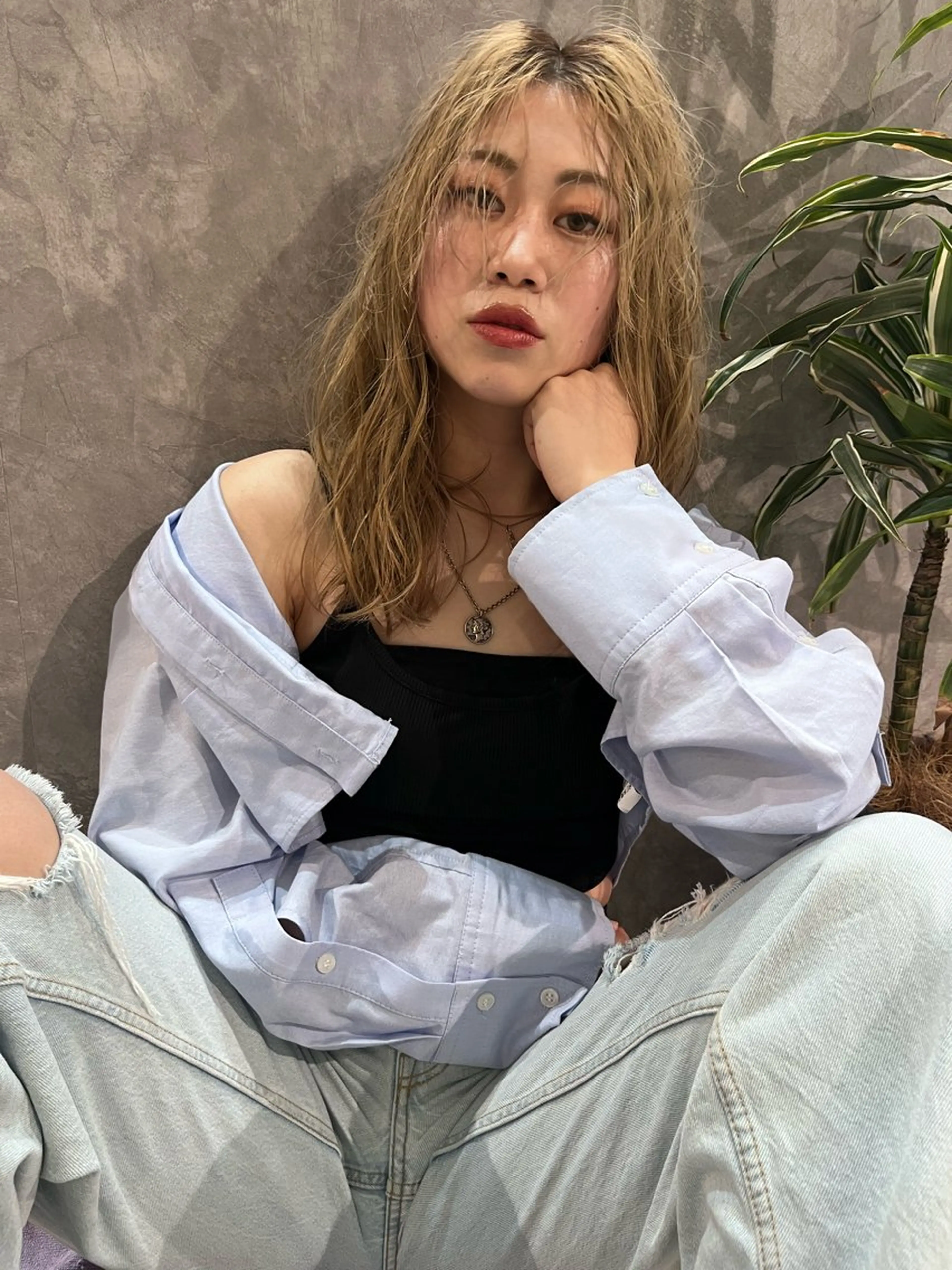 セミロング カラー パーマ ヘアアレンジ セミロングパーマ 透明感カラー🫧🌈 似合わせカット✂︎のヘアスタイル