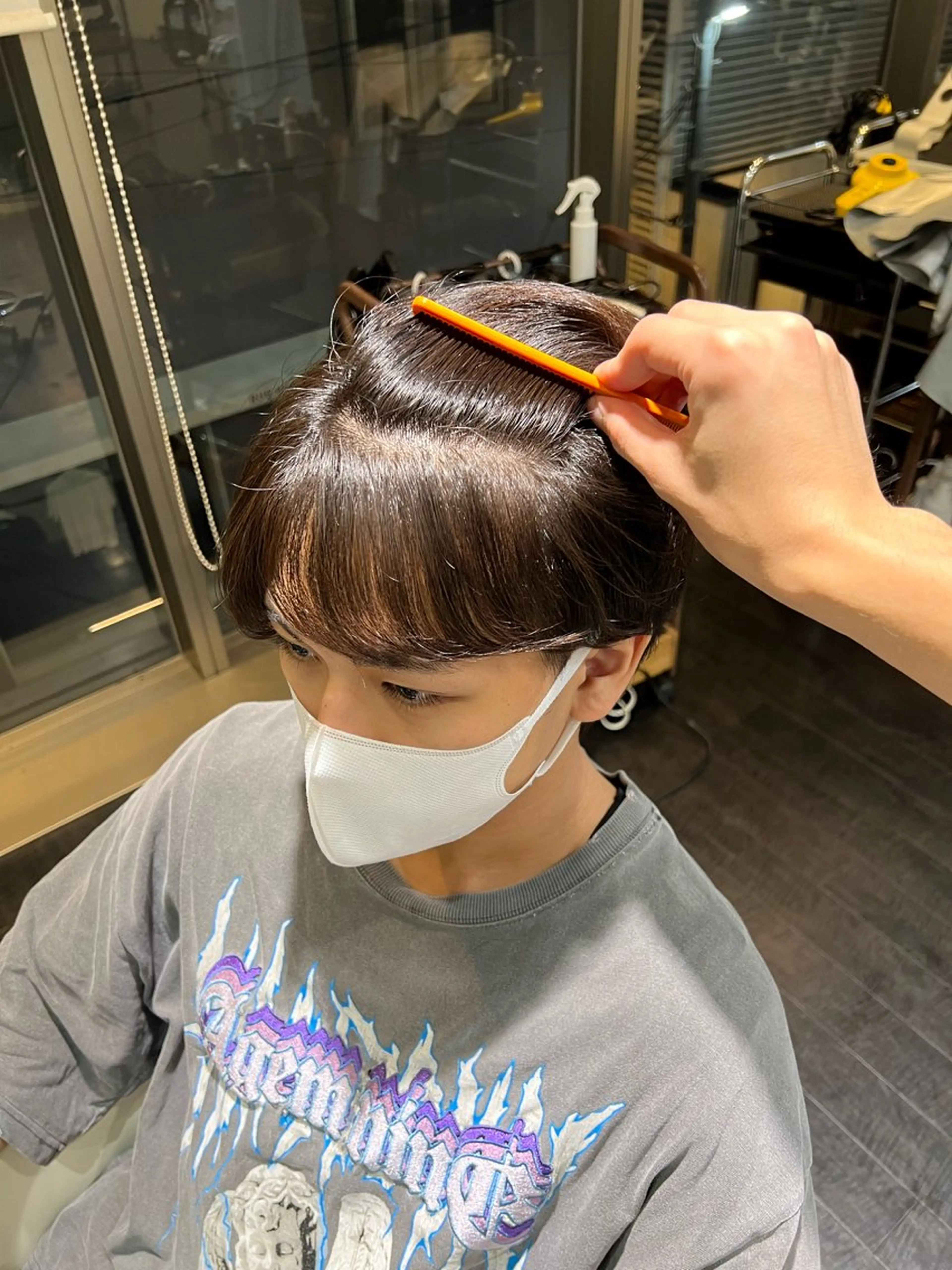 ショート パーマ メンズ カット 縮毛矯正 【髪質改善/縮毛矯正 /カラー】ホサカのヘアスタイル