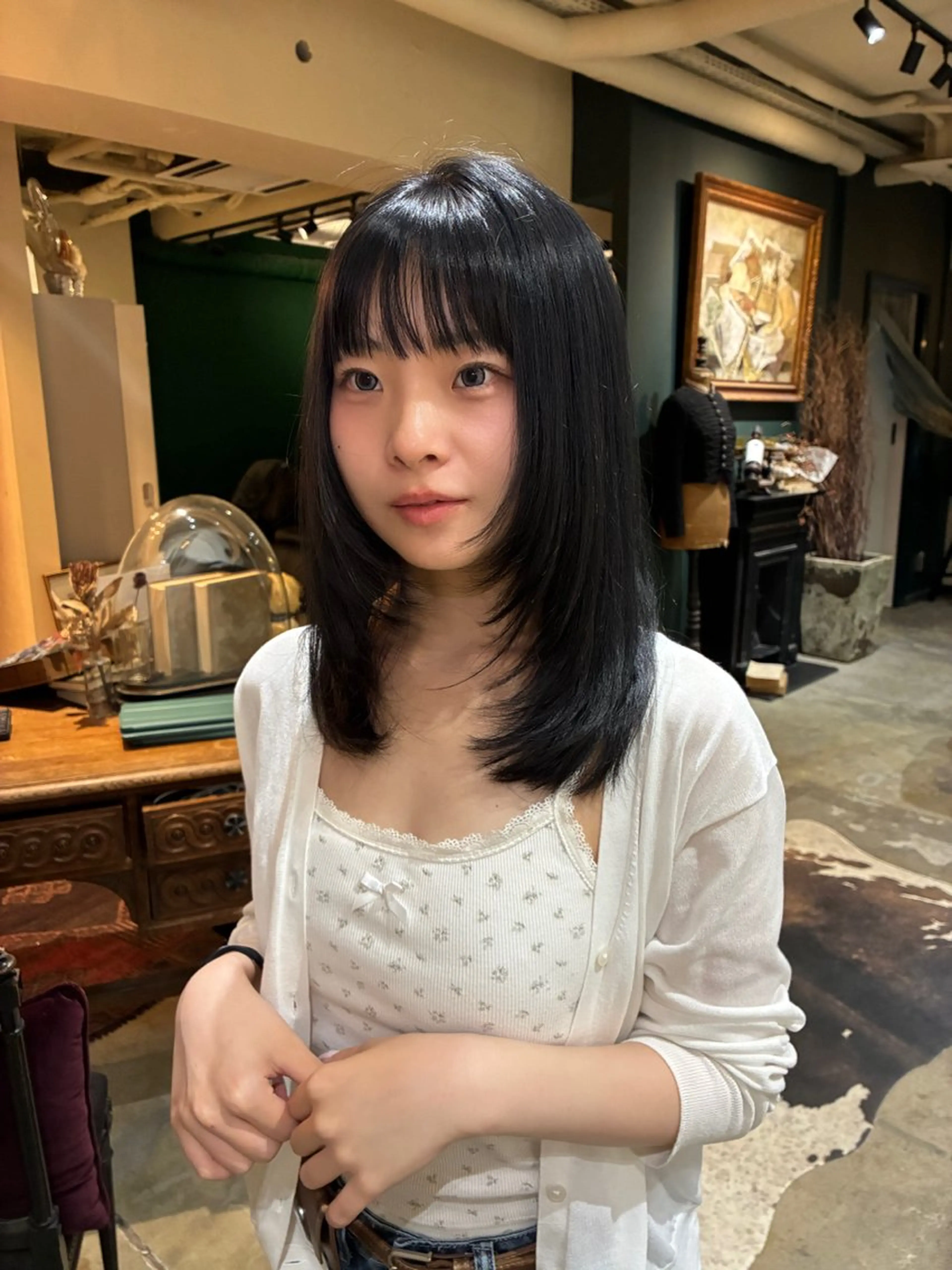 ミディアム カラー ヘアカラー アイブロウ&マツパ カラーモデルまなみのマツエク・マツパデザイン