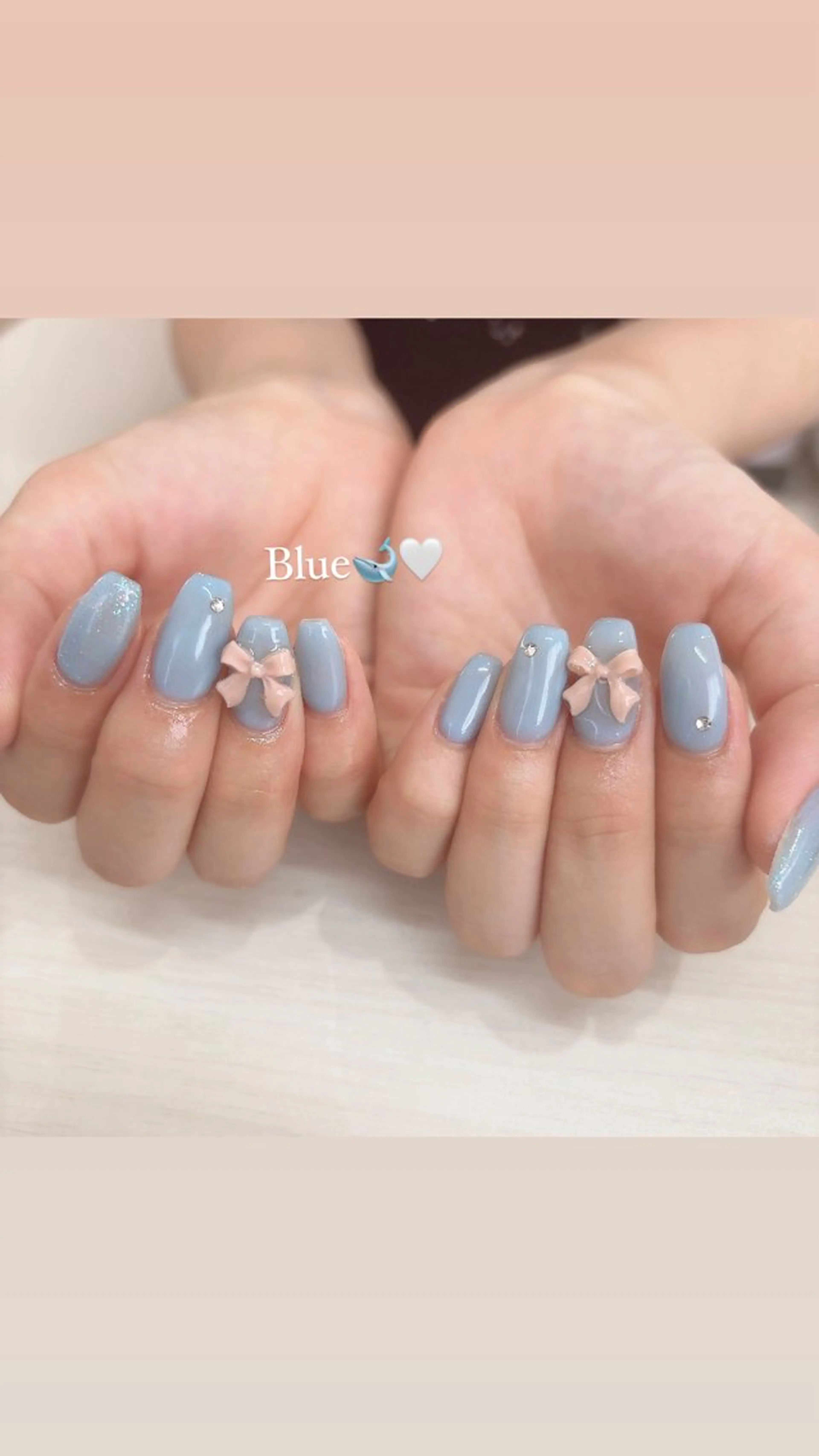 ネイル ブルー ハンドネイル beautiful meみくのネイルデザイン