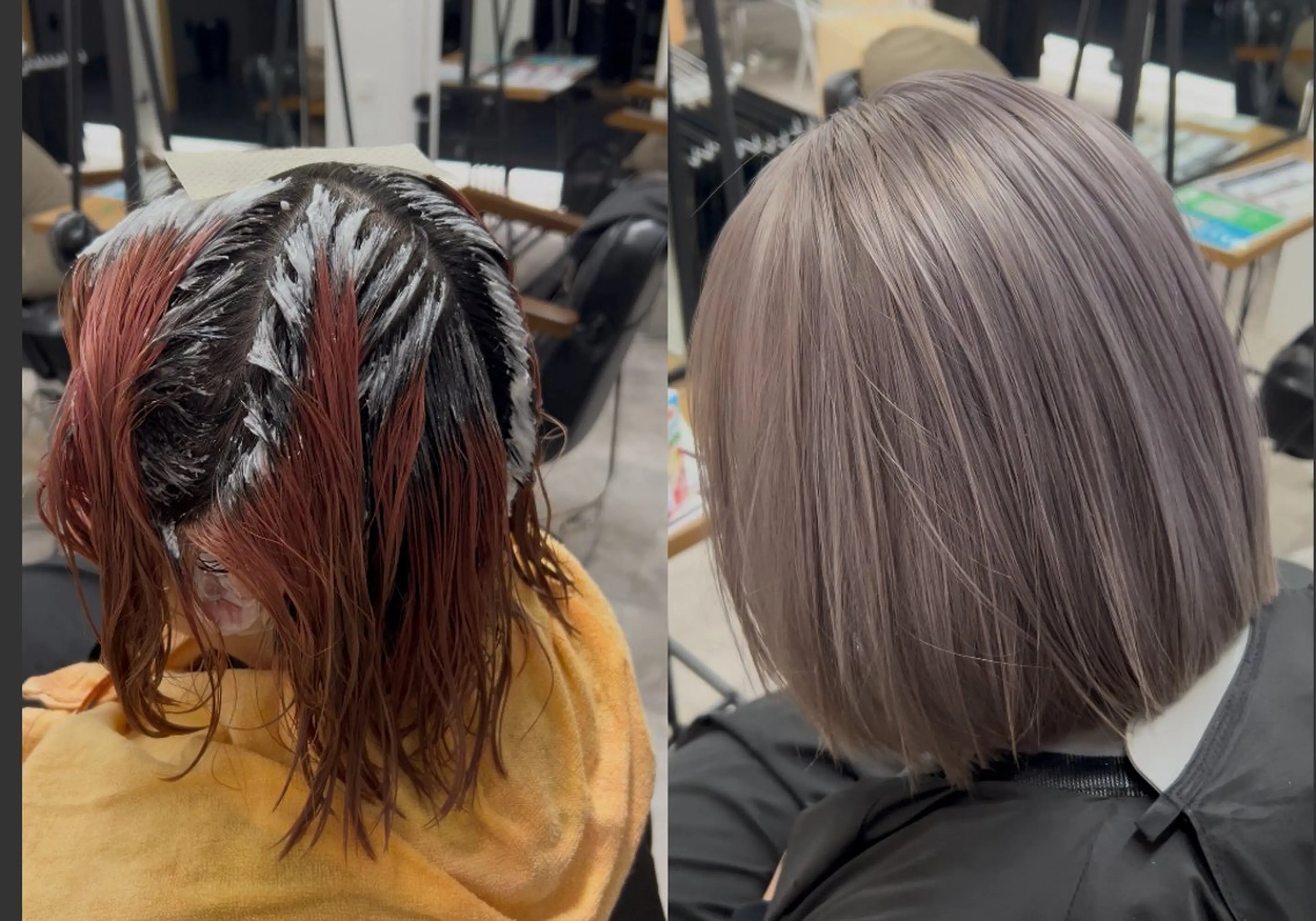 ブリーチ（リタッチ）➕カラー➕トリートメントの写真