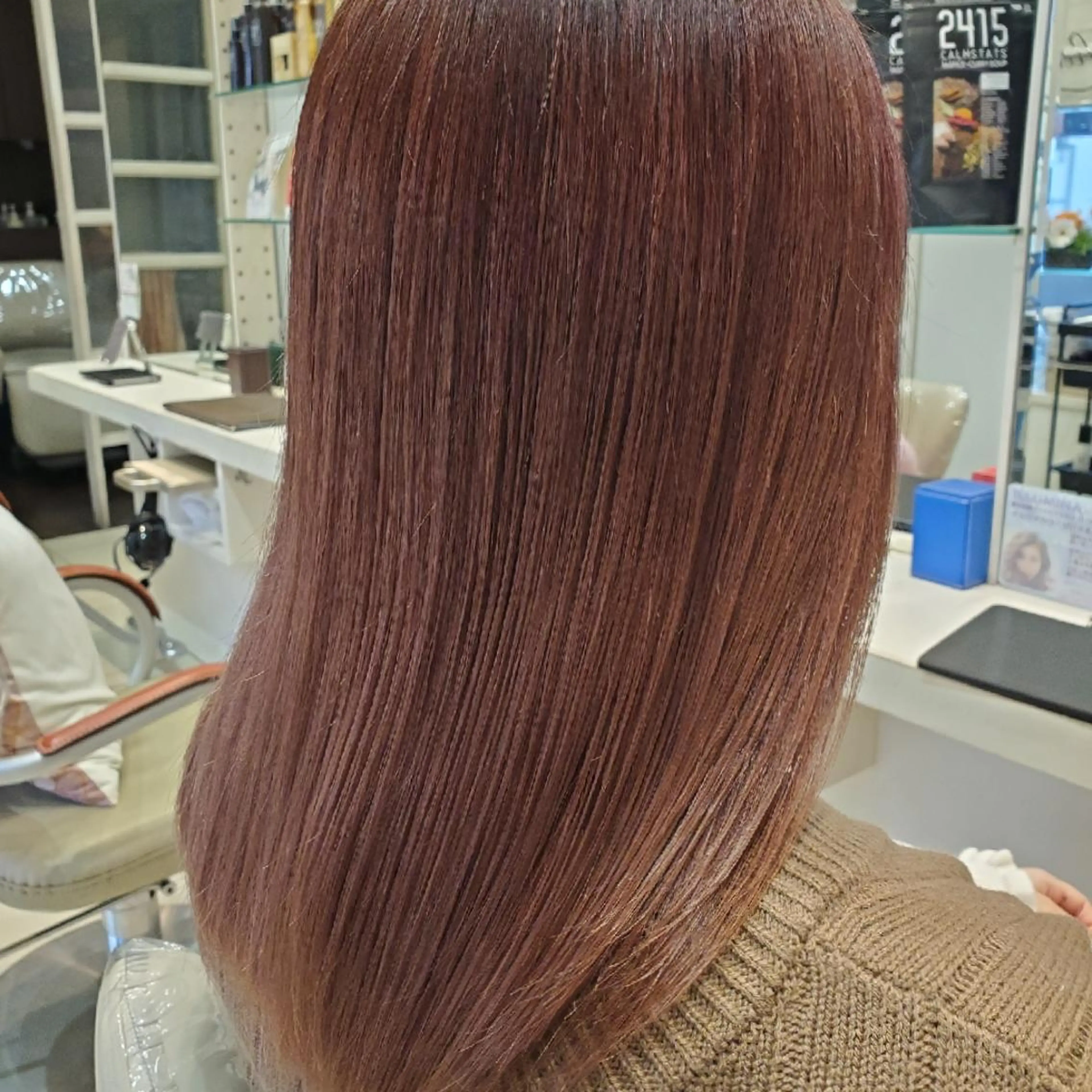 セミロング 髪質改善 縮毛矯正 韓国レイヤー／髪質 改善カラー/れんのヘアスタイル