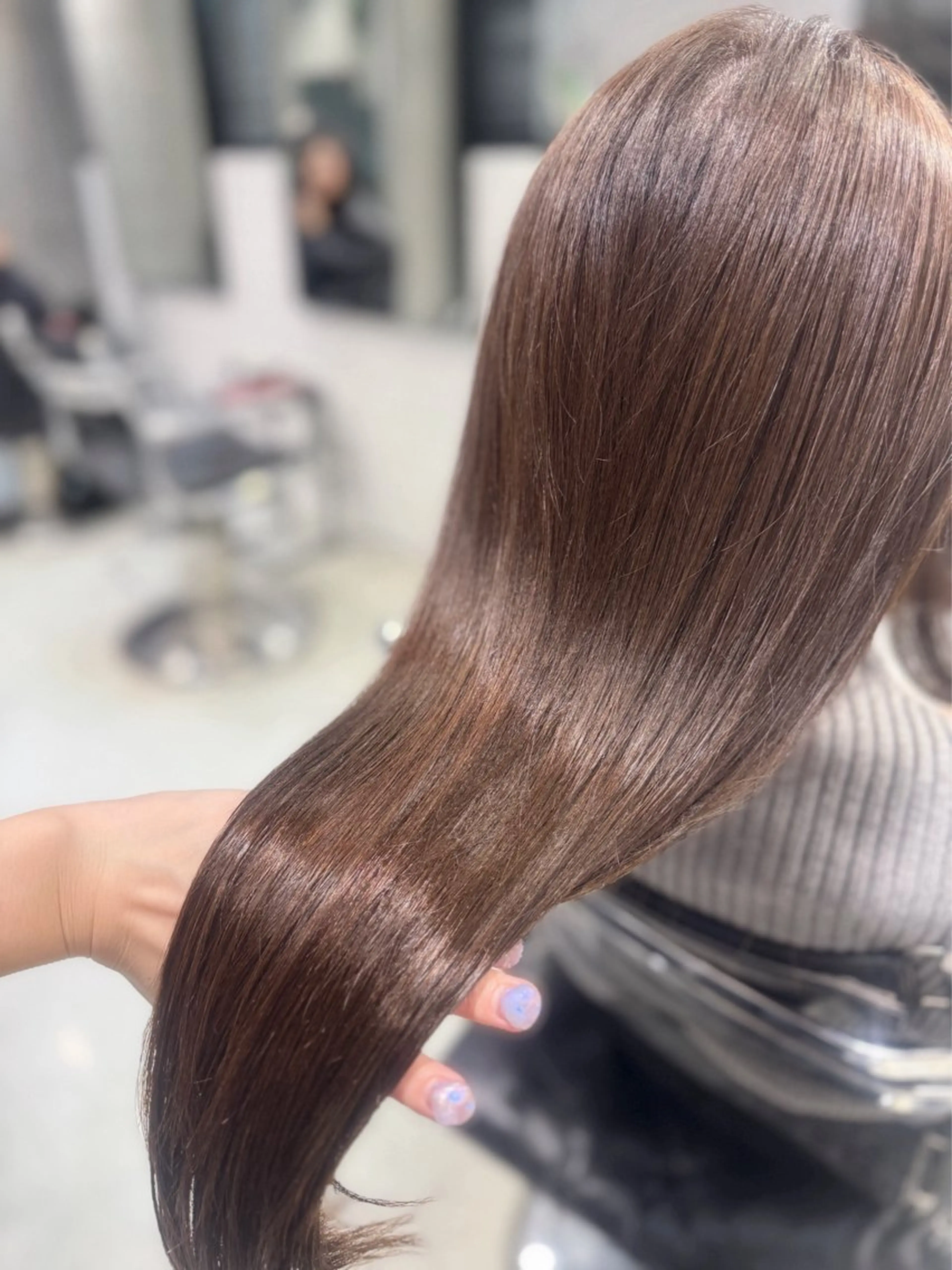 ロング カラー パーマ ヘアアレンジ カット ヘアカラー トリートメント 透明感/オリーブ/ グレージュ/YUKAのヘアスタイル