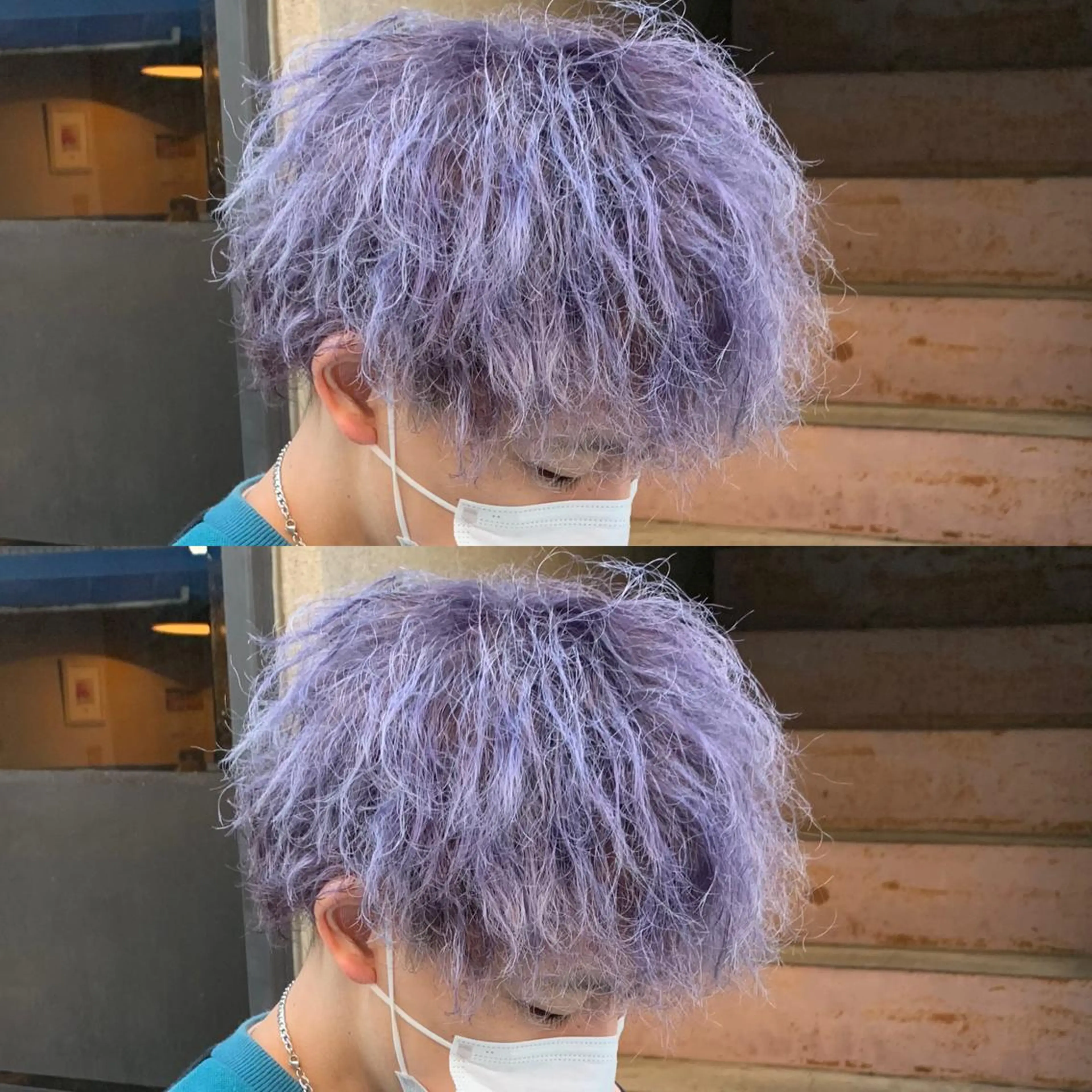 ショート カラー パーマ ヘアアレンジ メンズ メンズハイトーン マッシュ メンズパーマ ハイトーンカラー メンズパーマの達人 🌟川内絵人のヘアスタイル