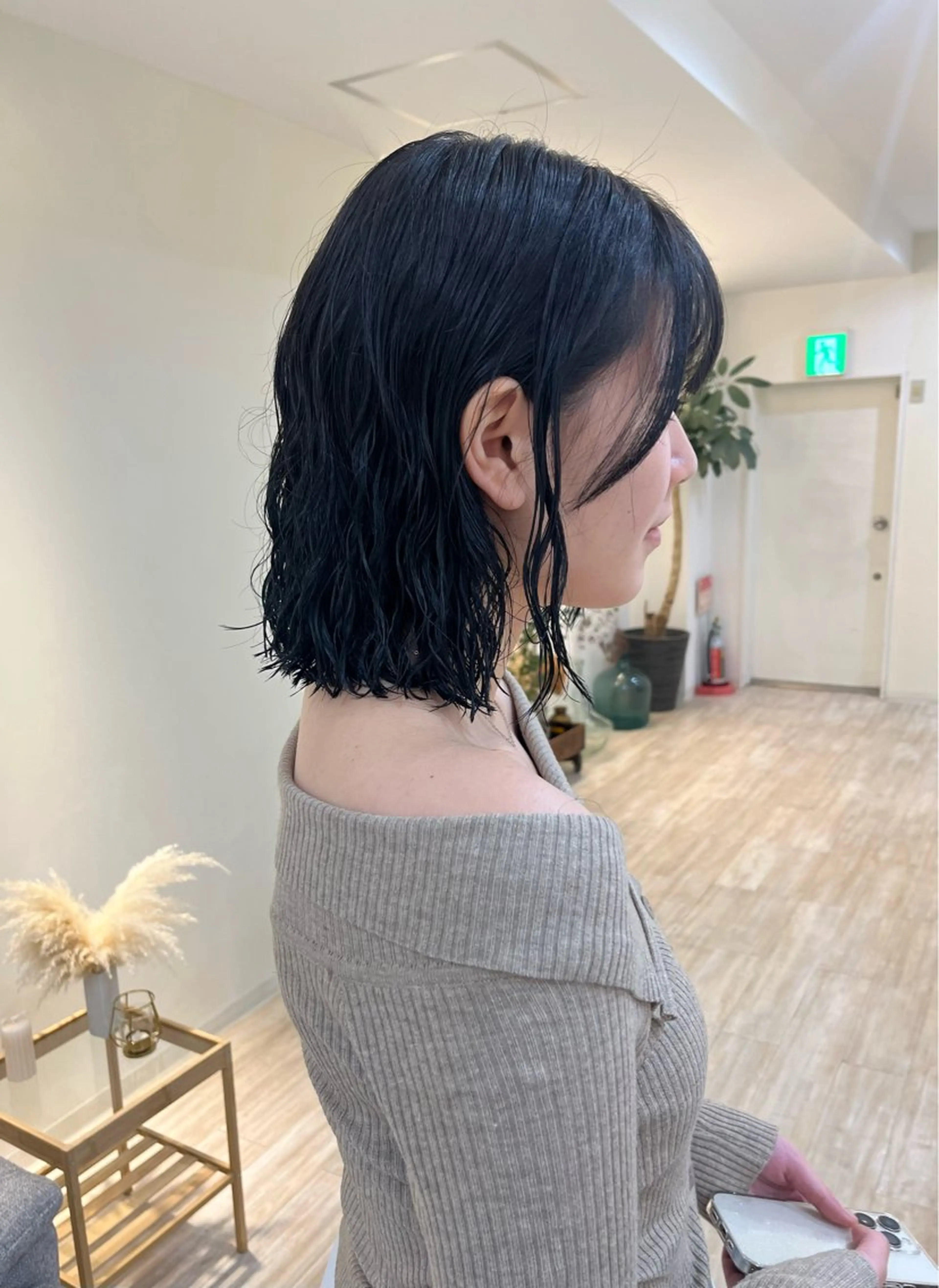 ミディアム パーマ ミディアムパーマ カット パーマ トリートメント つぼみ/パーマ ／レイヤー／ボブのヘアスタイル