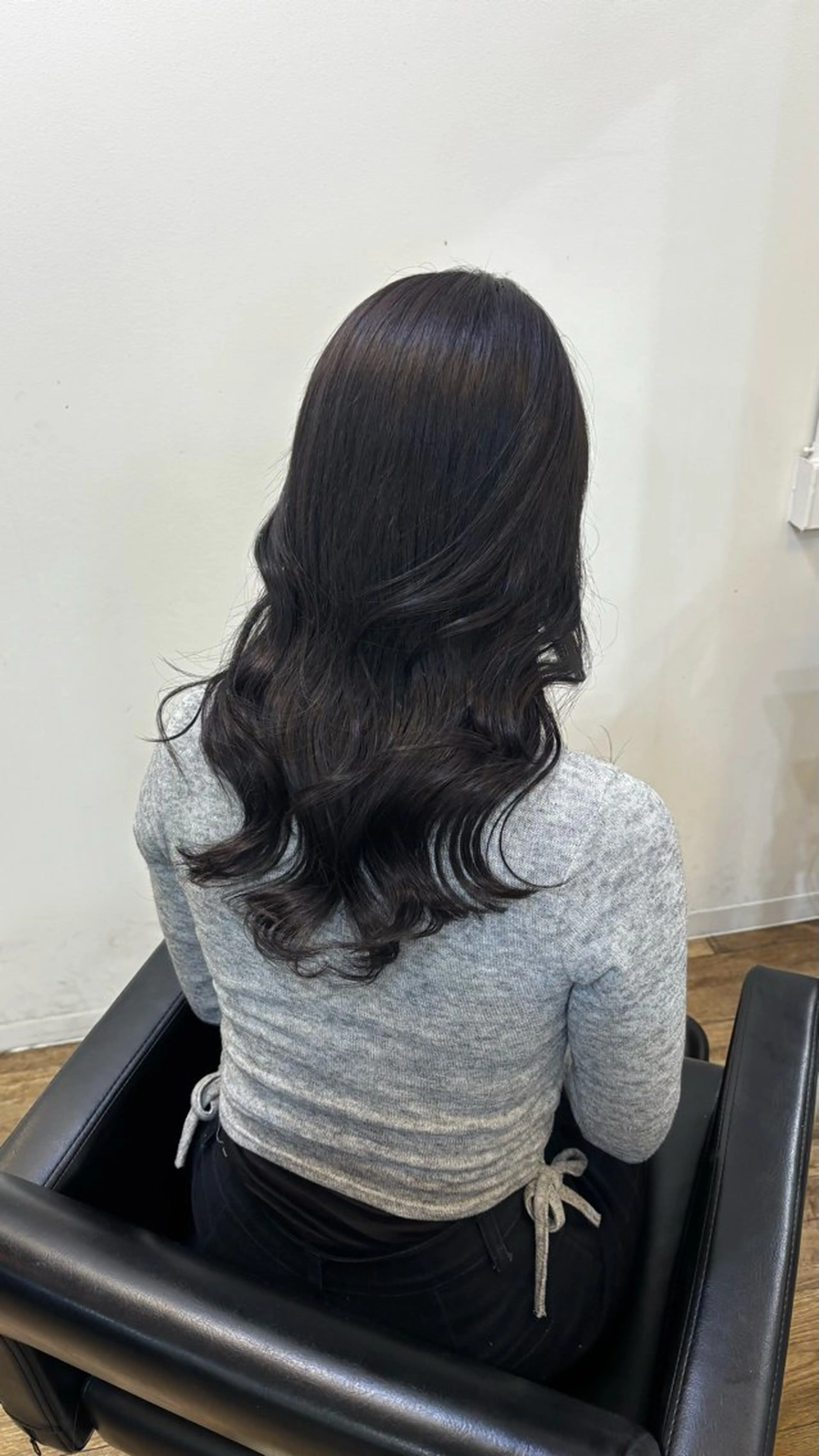 ロング 髪質改善 韓国風ヘア トリートメント ヘアカラー トリートメント シオン/艶髪/ グレージュカラーのヘアスタイル