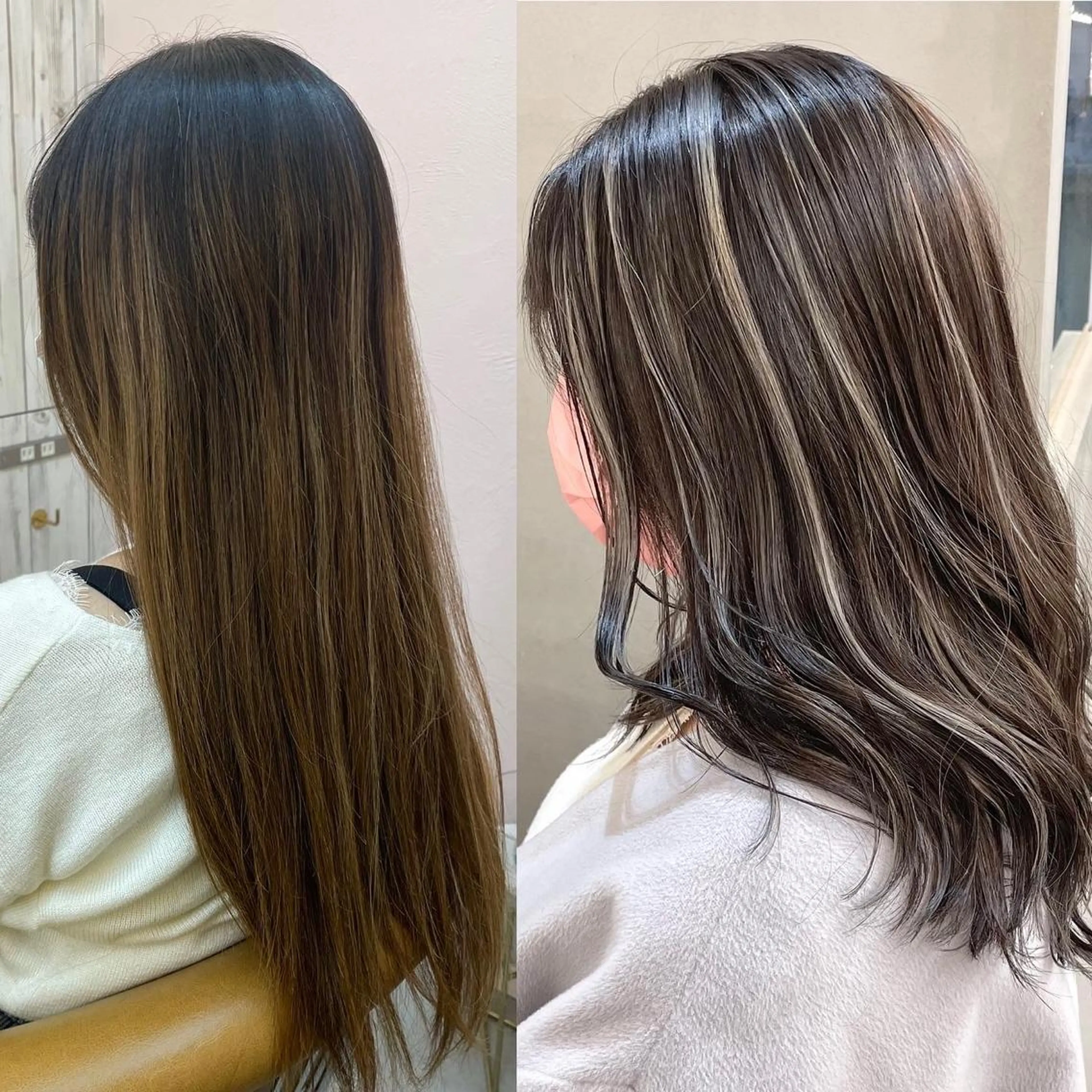 ミディアム カラー 縮毛/レイヤー 韓国/橋口のヘアスタイル