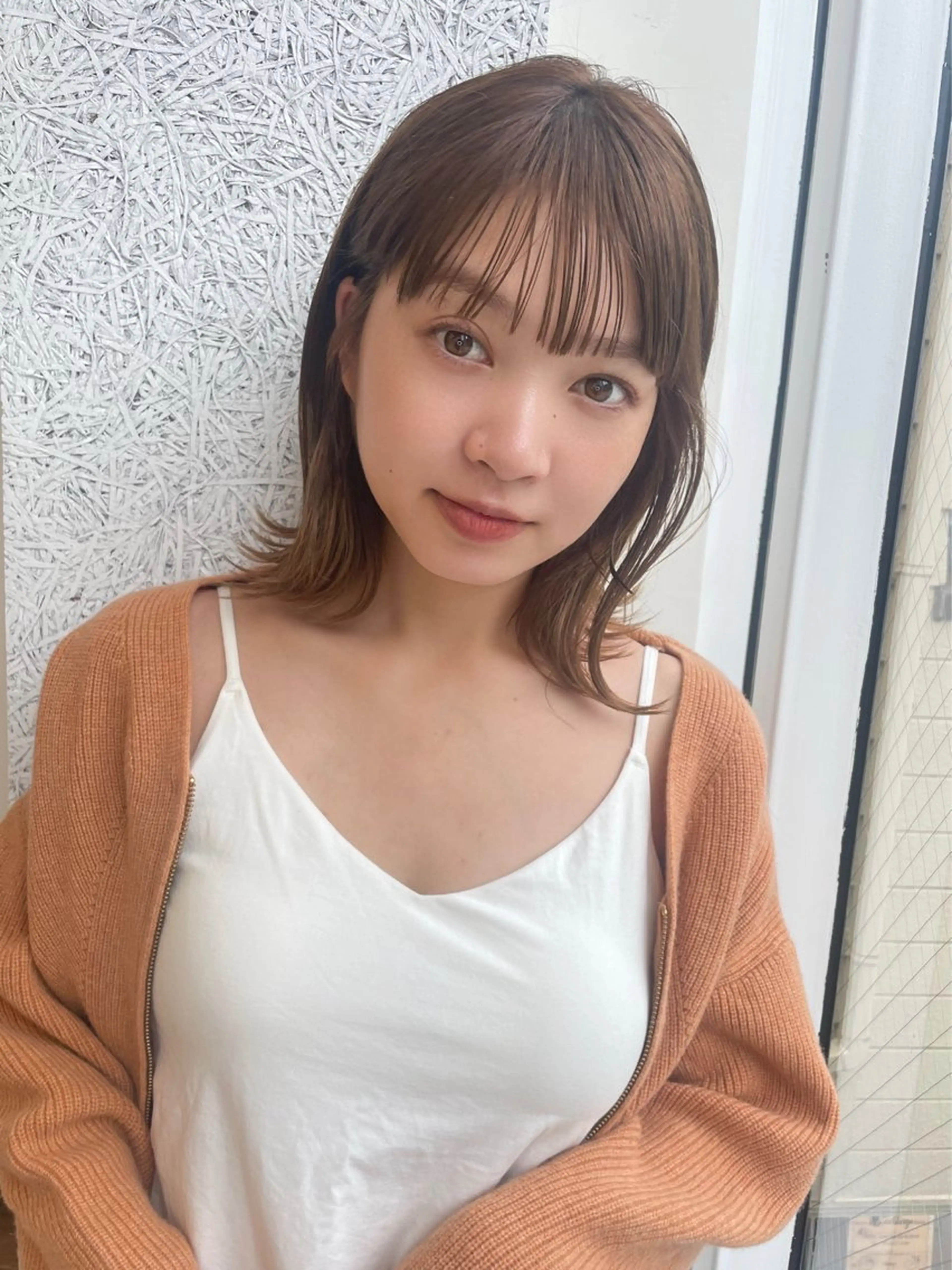 ミディアム ボブレイヤー ボブ くびれヘア 韓国風ヘア レイヤーカット カット 結べるレイヤーボブ くびれLady表参道のヘアスタイル