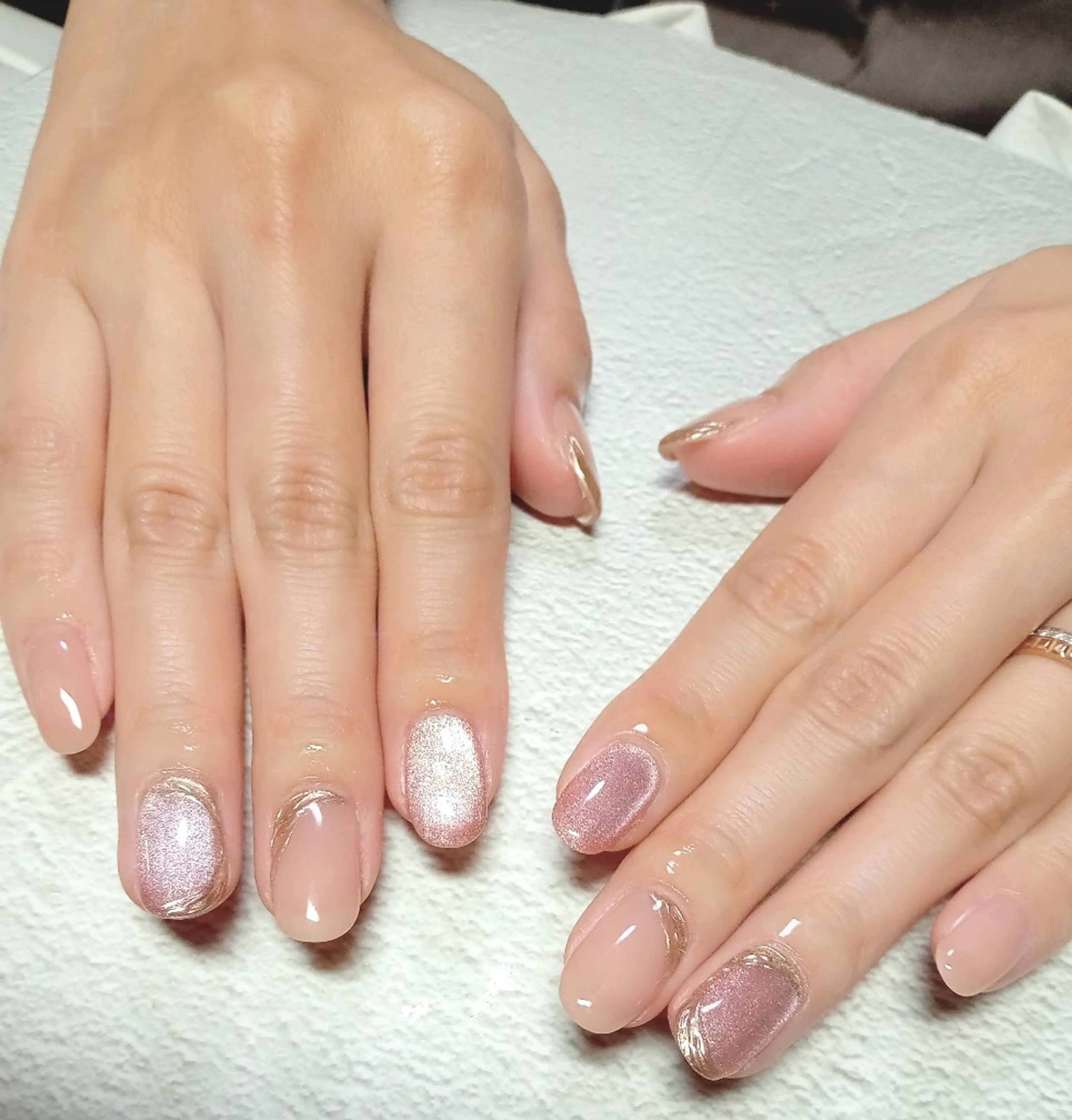 ネイル アートネイル ジェルネイル キラキラネイル マグネットネイル ミラーネイル ハンドネイル flure de neige yukiのネイルデザイン