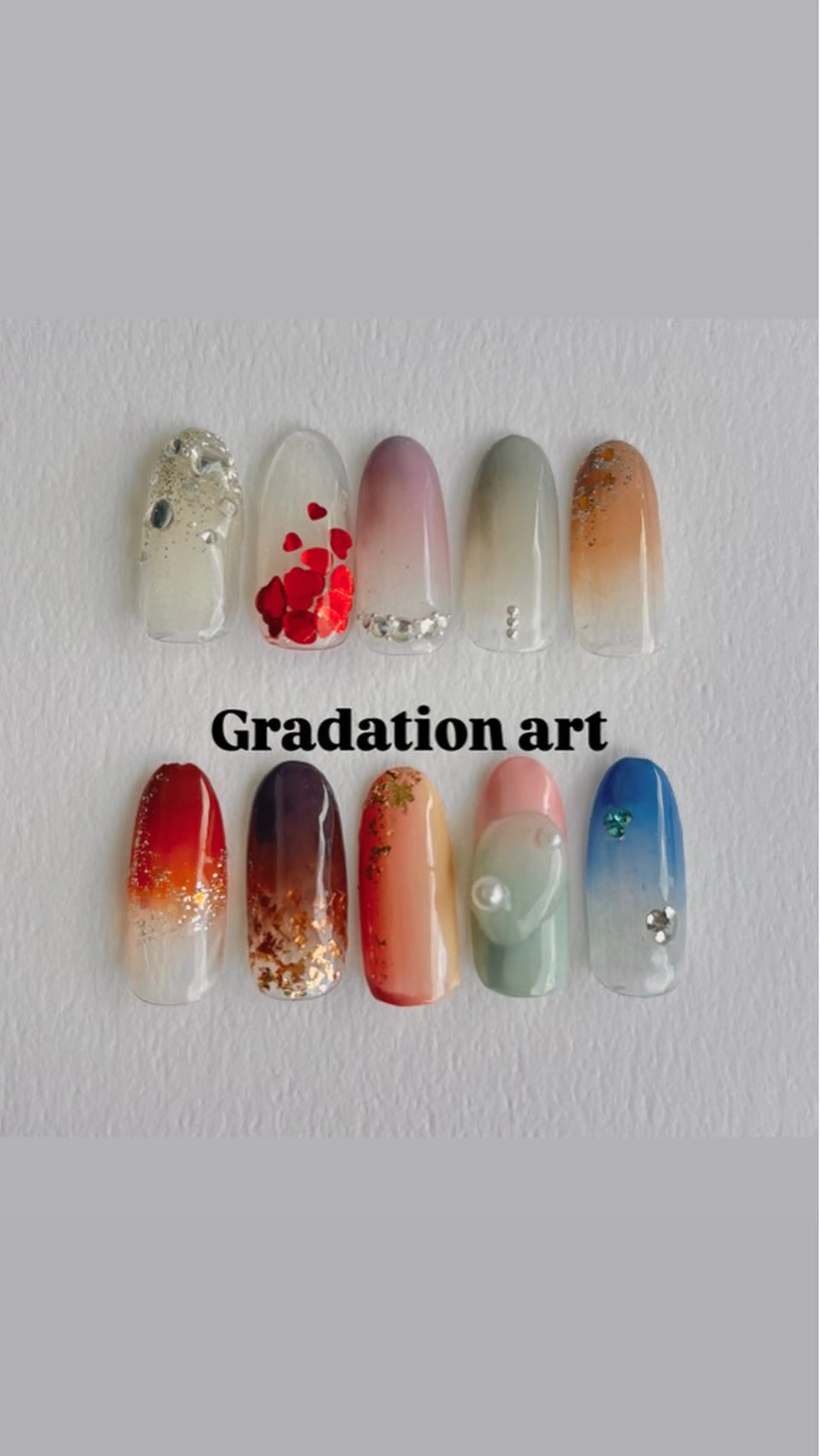 【オフ有】グラデーション+写真アート2本付 0円の写真