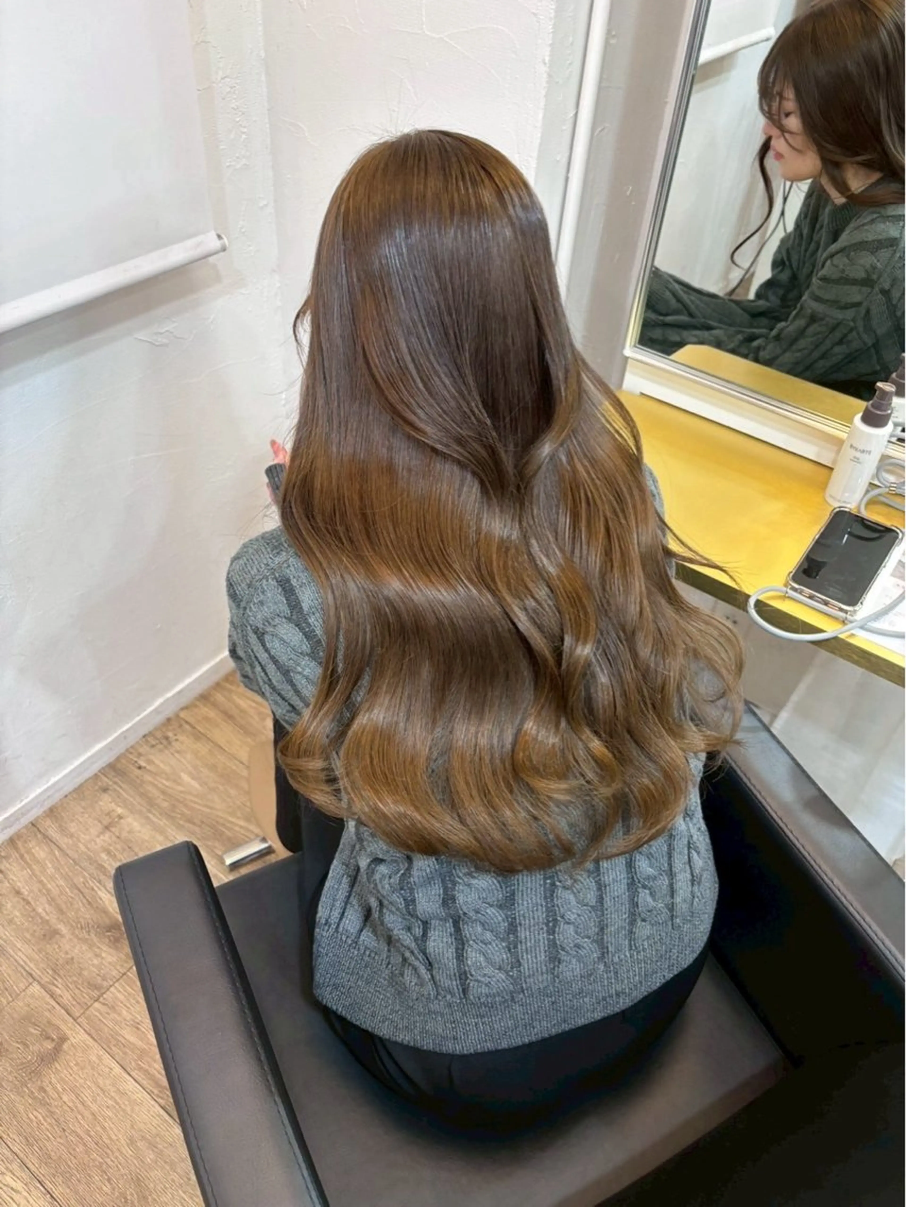 ロング ヘアカラー トリートメント 髪質改善/レイヤーカ ット/hatsuneのヘアスタイル