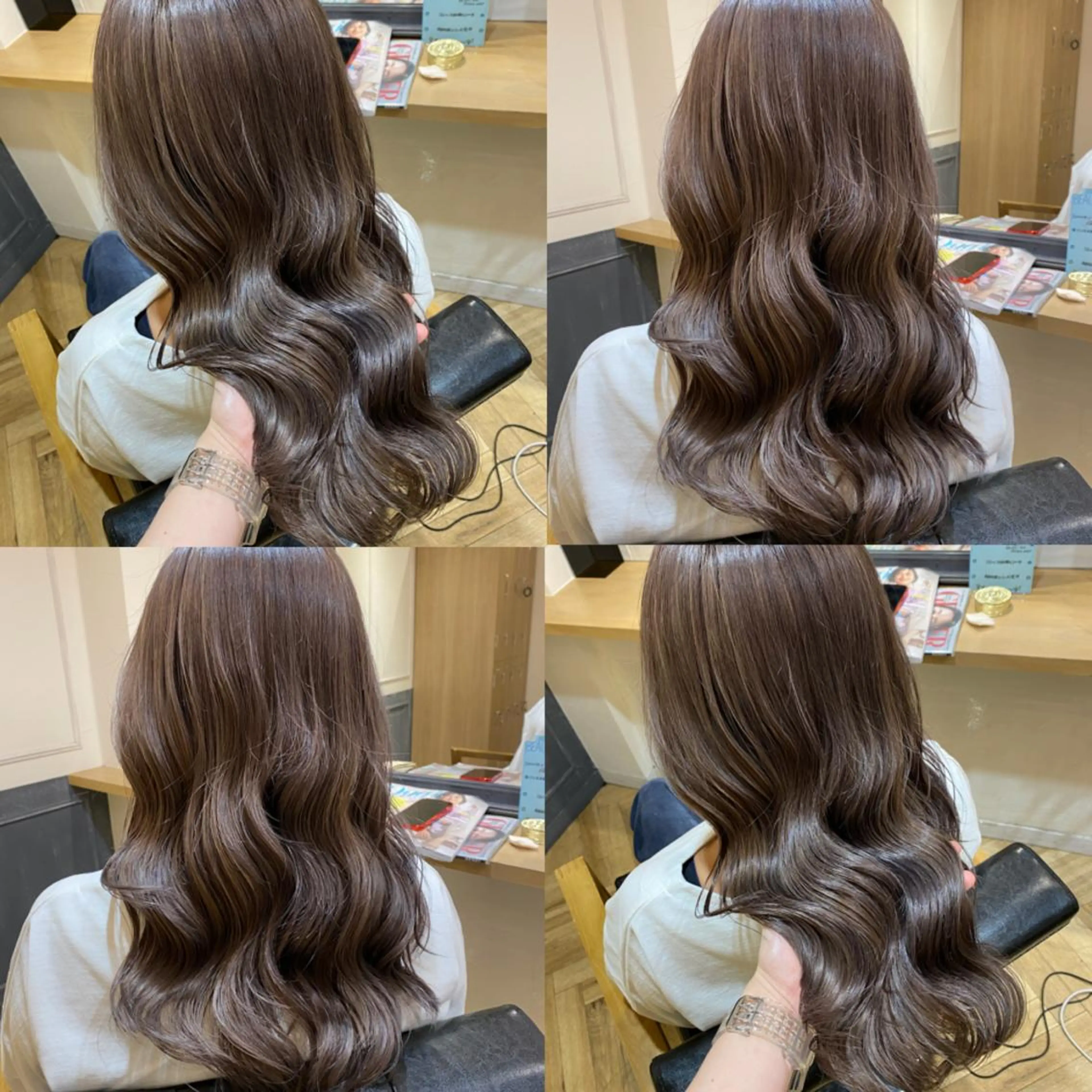 ロング カラー ベージュカラー ブラウンカラー ブラウンベージュ 艶カラー/韓国顔周り 🎀mamiのヘアスタイル