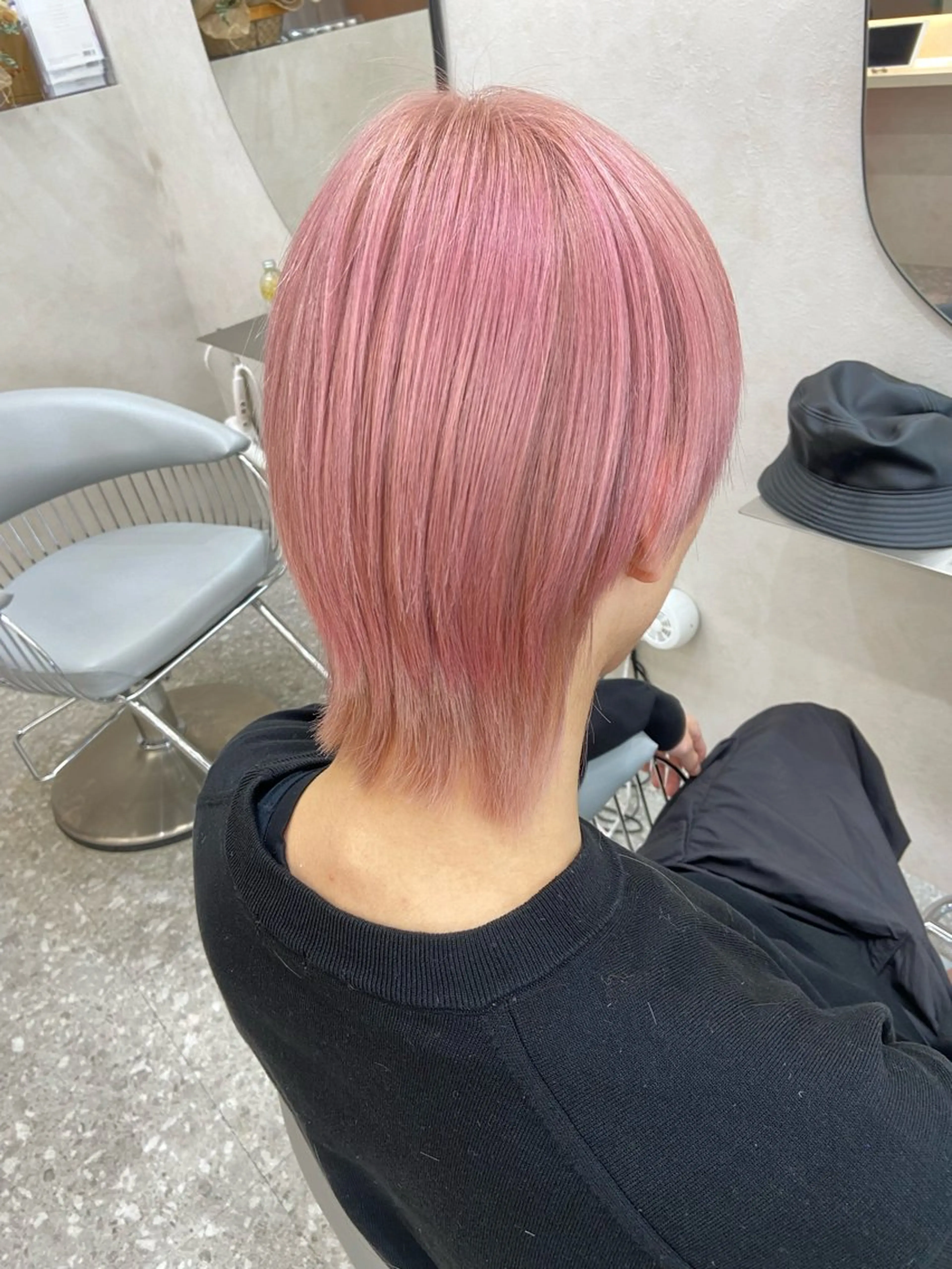 ショート カラー ブリーチ ケアブリーチ ダブルカラー ハイトーンカラー ピンクカラー カット ヘアカラー トリートメント 新宿/韓国ヘア 中明度カラー/かやのヘアスタイル