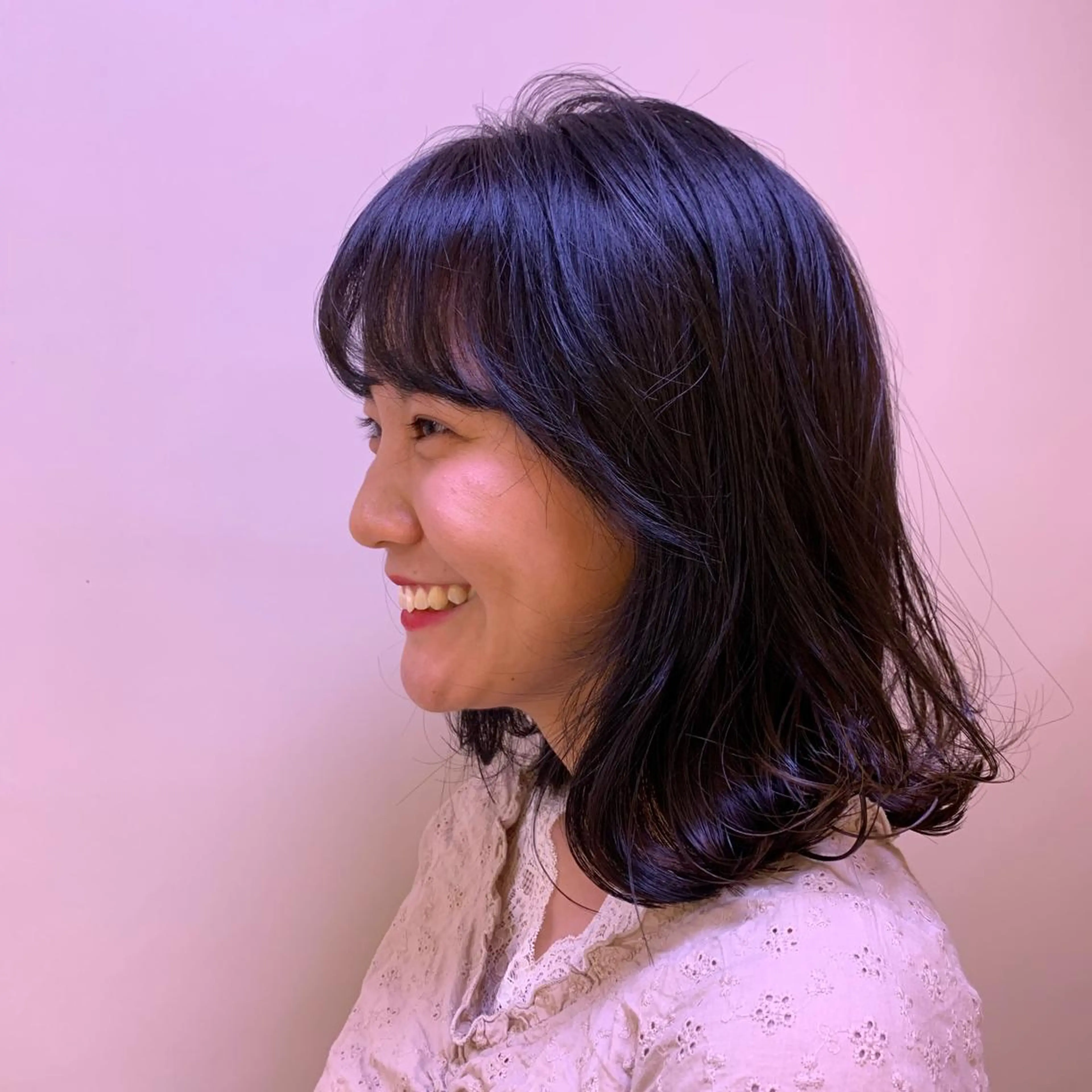 ミディアム カラー 似合わせカットカラー ♡佐藤捺美のヘアスタイル