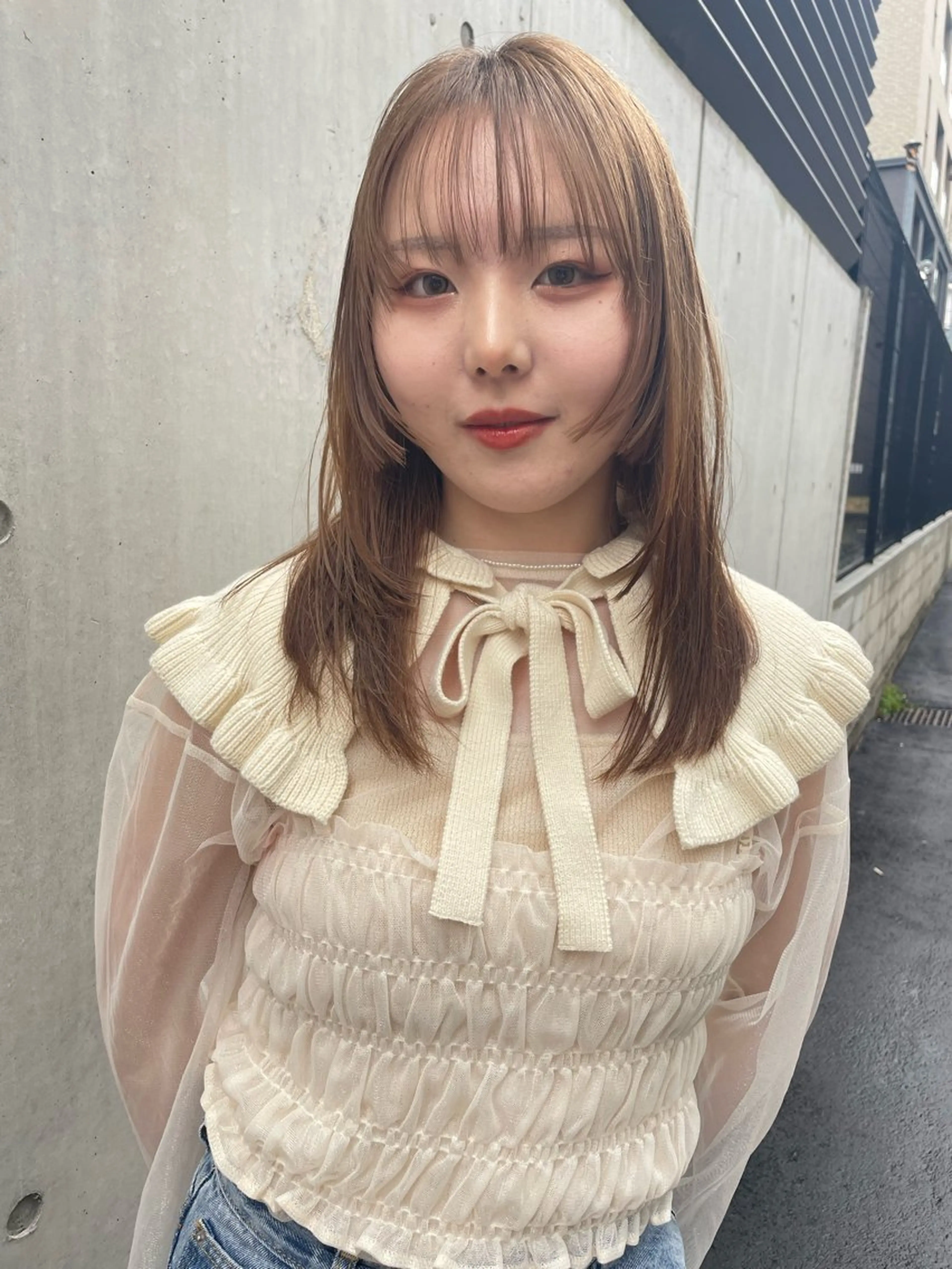 ミディアム カラー ヘアアレンジ ERINA/レイヤー /梅田のヘアスタイル