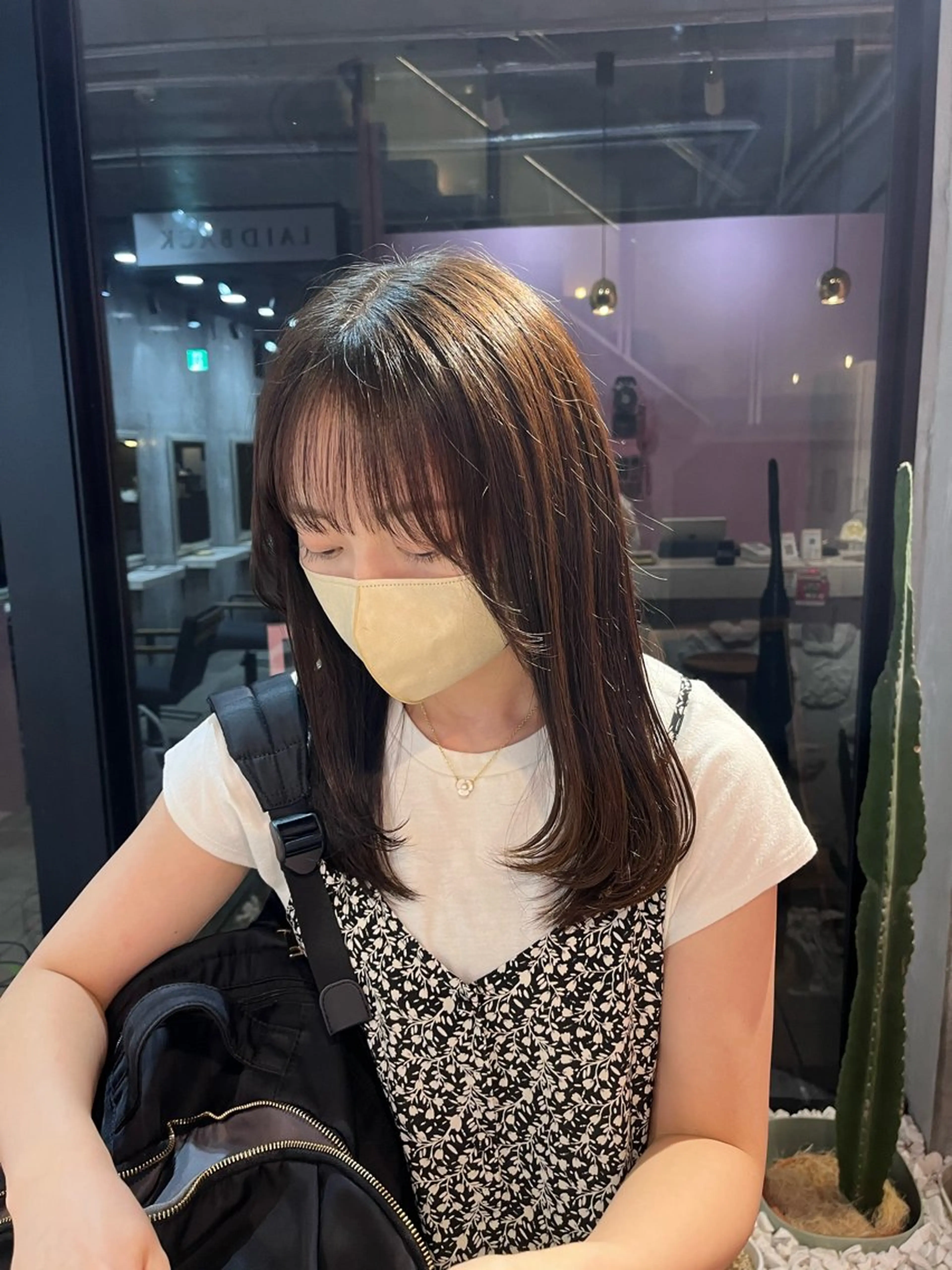 セミロング カラー 艶感透明感カラー🤍 hinaのヘアスタイル