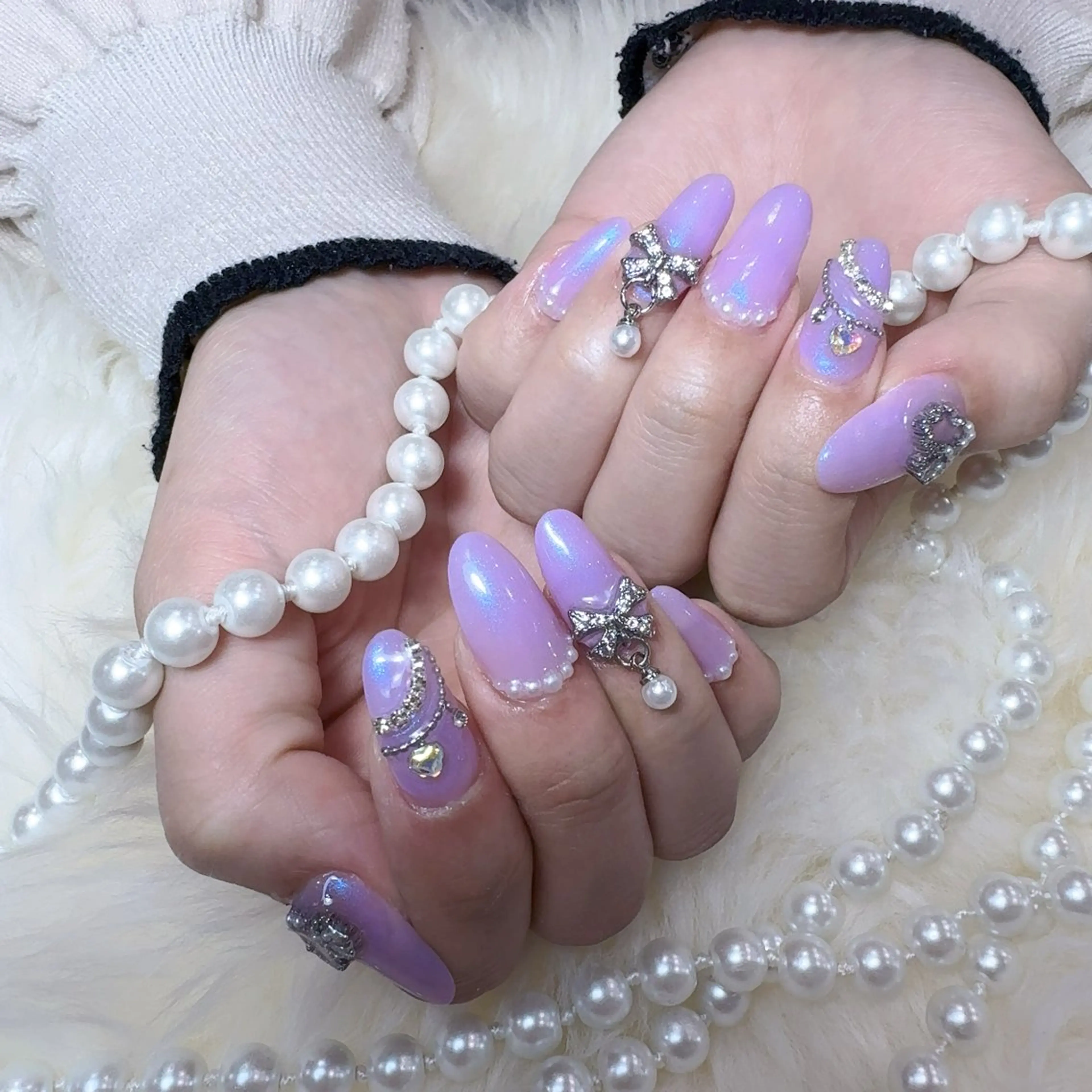 ネイル アートネイル フラッシュネイル フレンチネイル ジェルネイル ガラスフレンチ You&Me Yukiのネイルデザイン