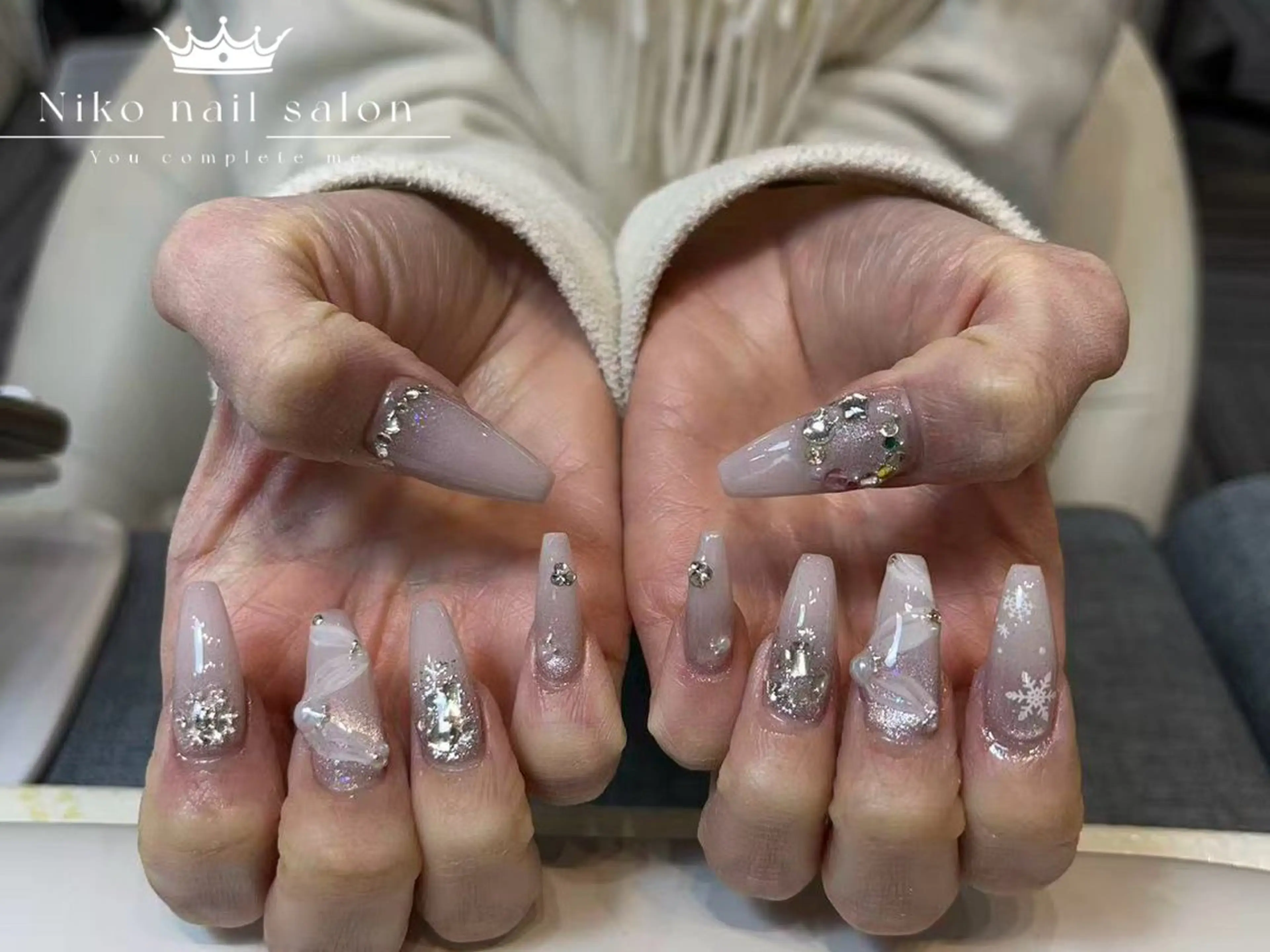 ネイル チークネイル フットネイル フレンチネイル ジェルネイル ガラスフレンチ 柚子 Nikoのネイルデザイン