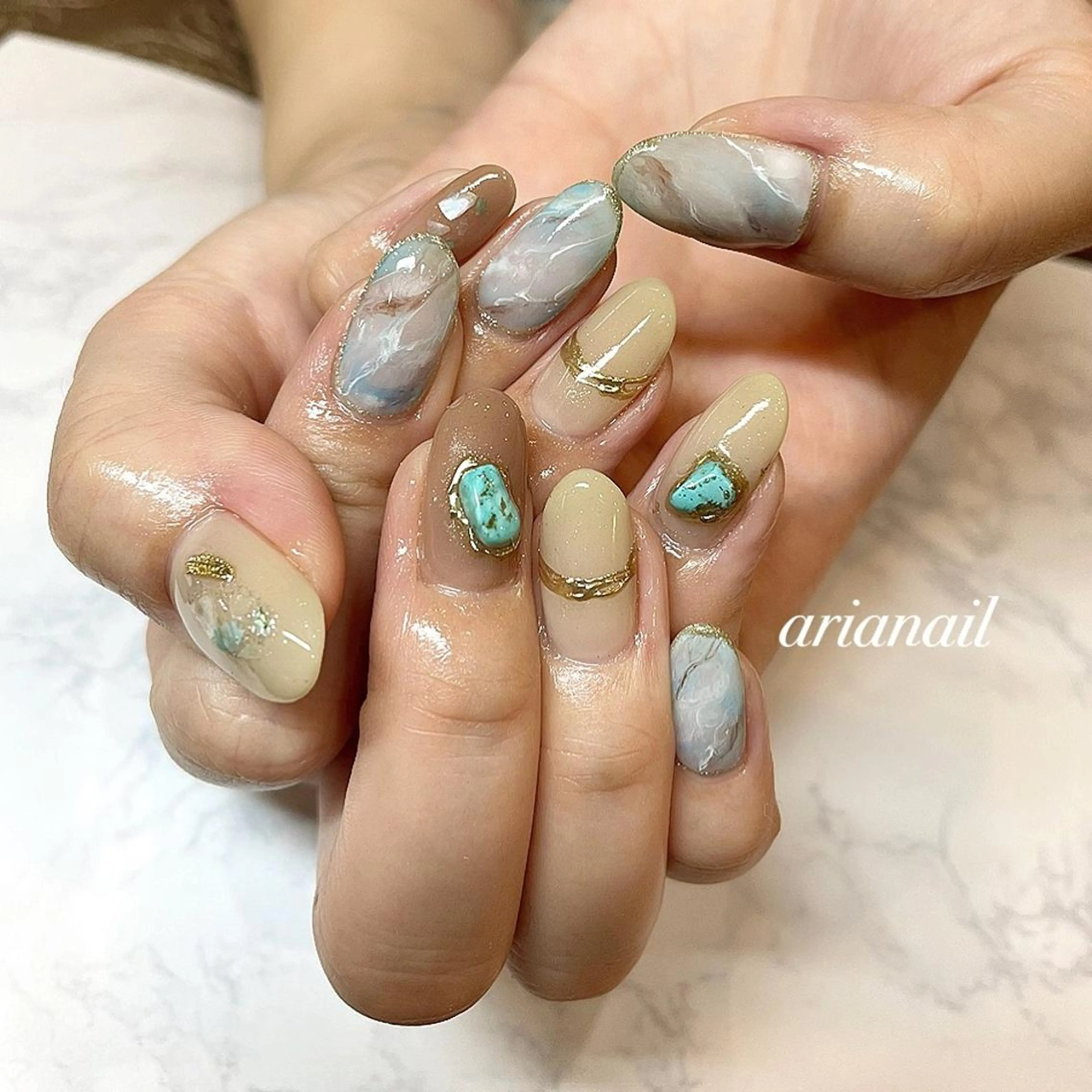 ネイル 大理石ネイル(マーブル) sawasaki kotomiのネイルデザイン