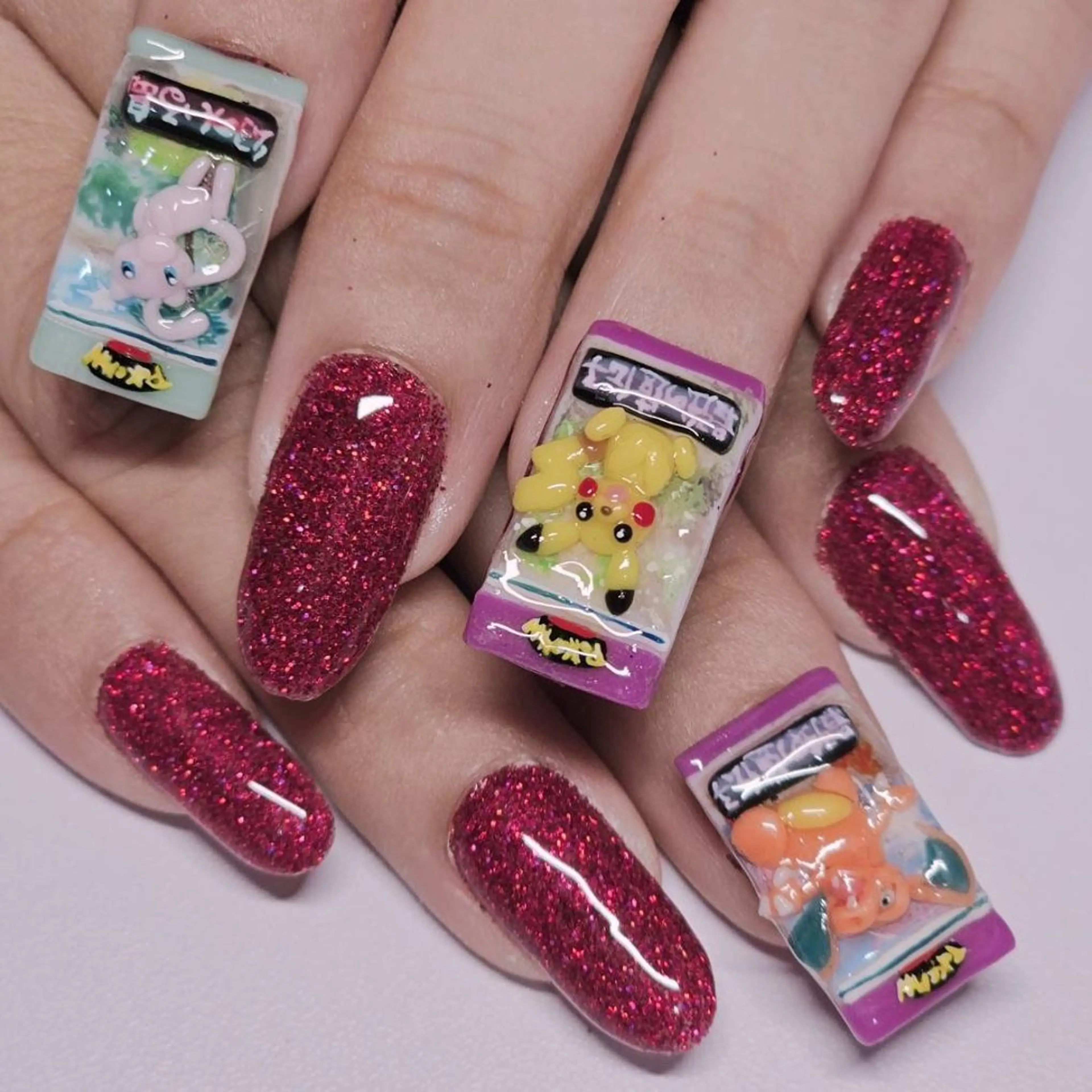 ネイル アートネイル ラメ(グリッター) ワンカラーネイル ピンク ハンドネイル よしだ ひろきのネイルデザイン