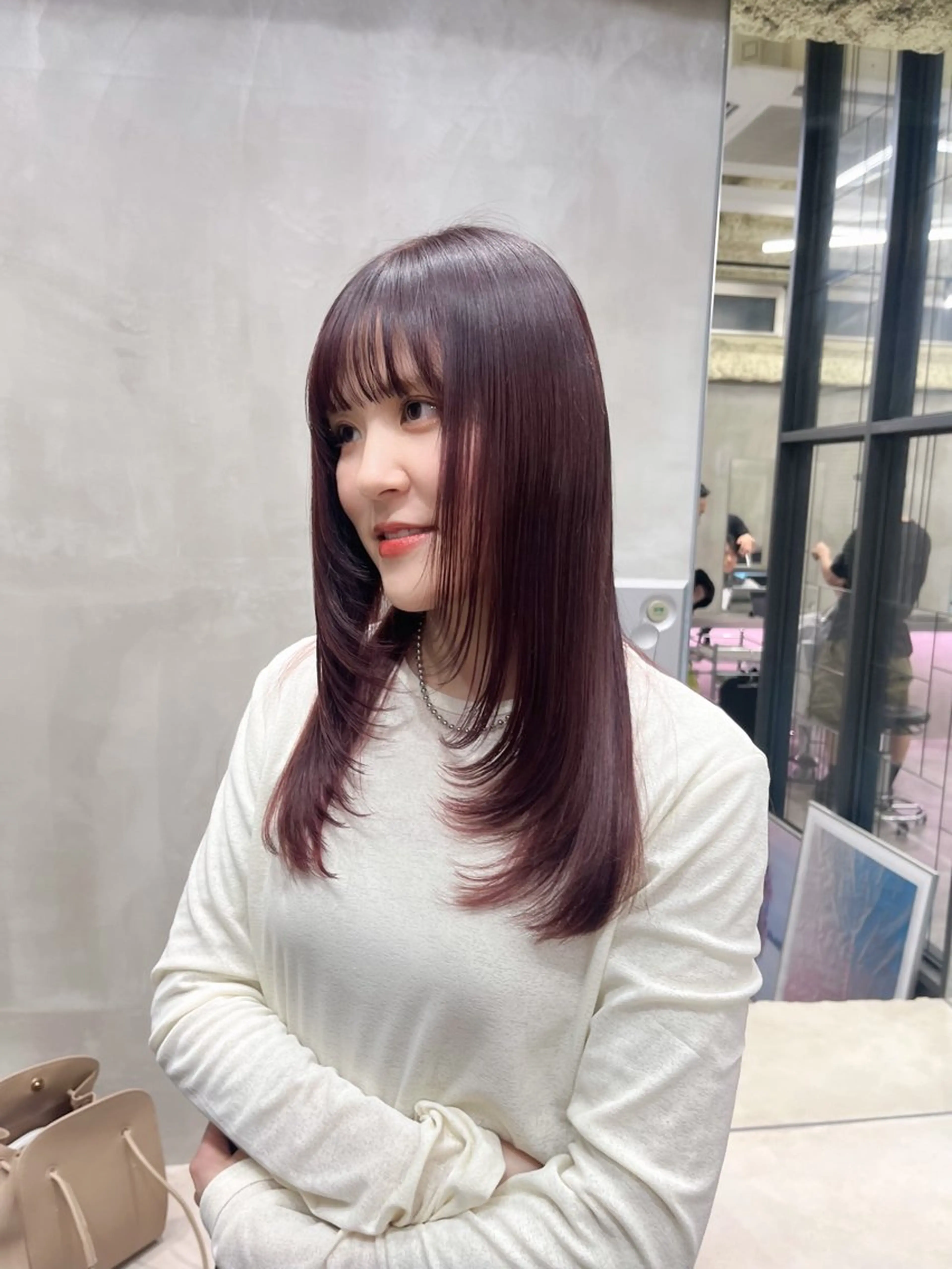 ロング カラー 酸性ストレート ナツミ/透明感カラー /酸性ストレートのヘアスタイル