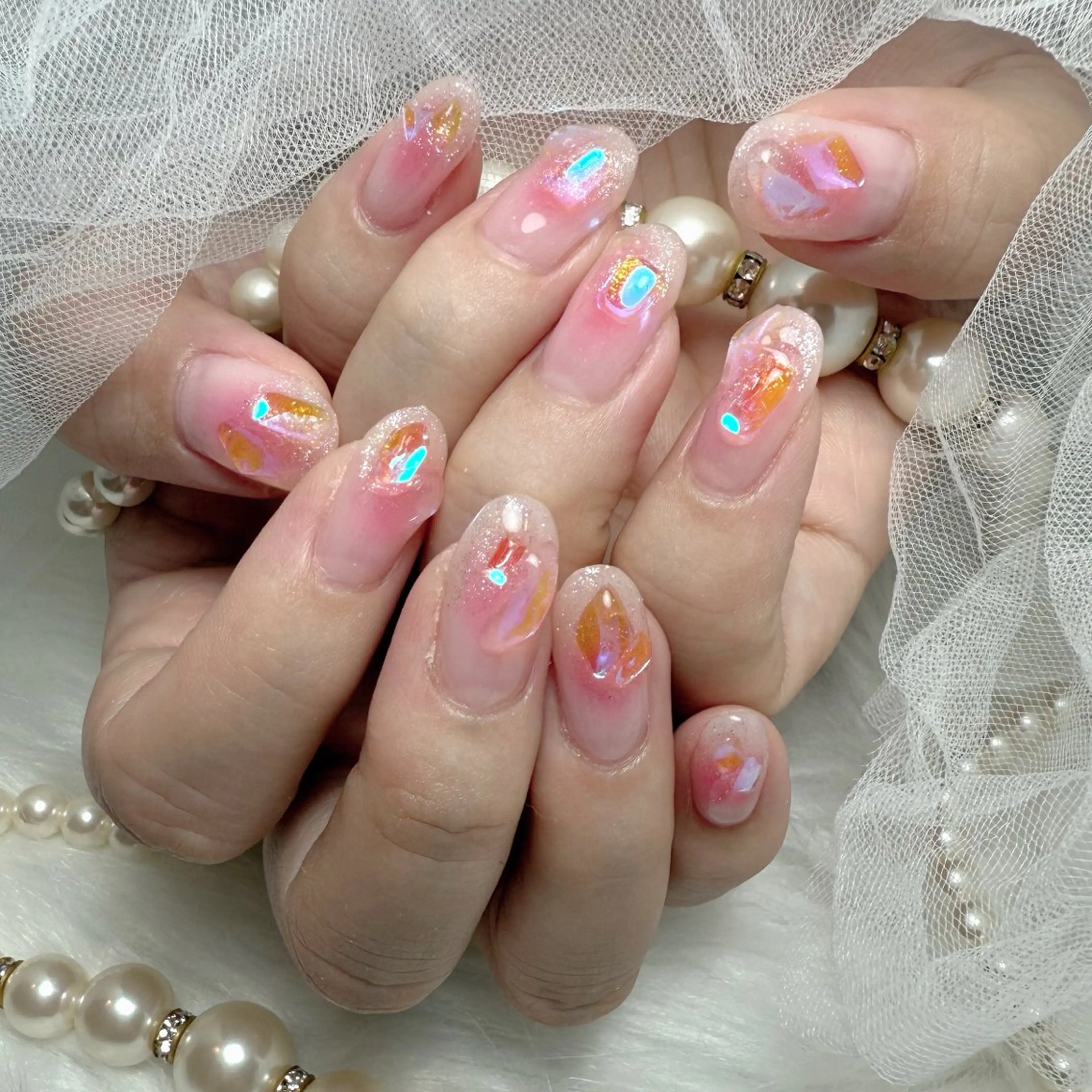 ミディアム ハンドネイル Conjunim MAMI🎀✨のネイルデザイン