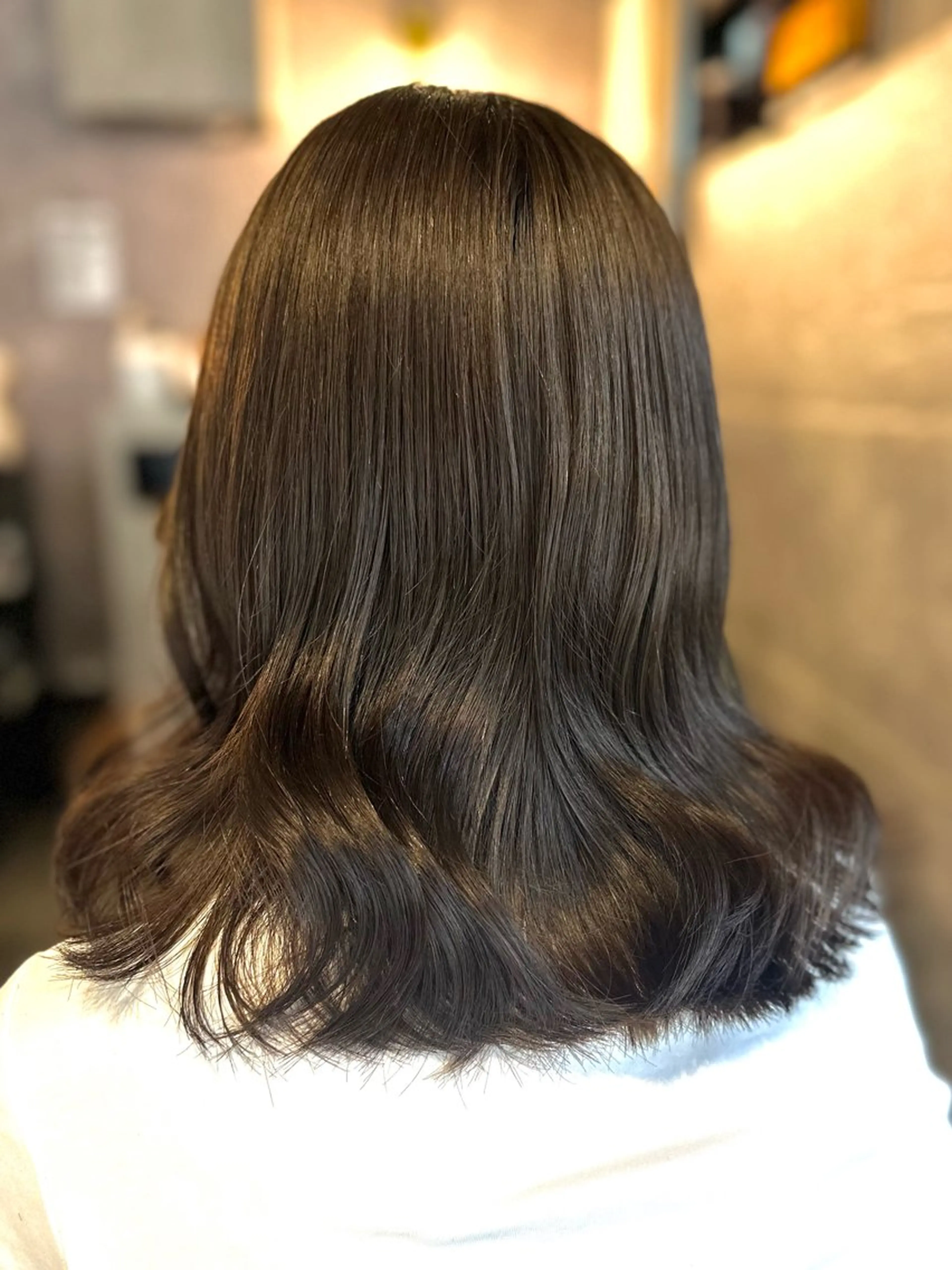 ミディアム カラー ブラウンカラー オリーブブラウン Hina🐣 elubylovisのヘアスタイル