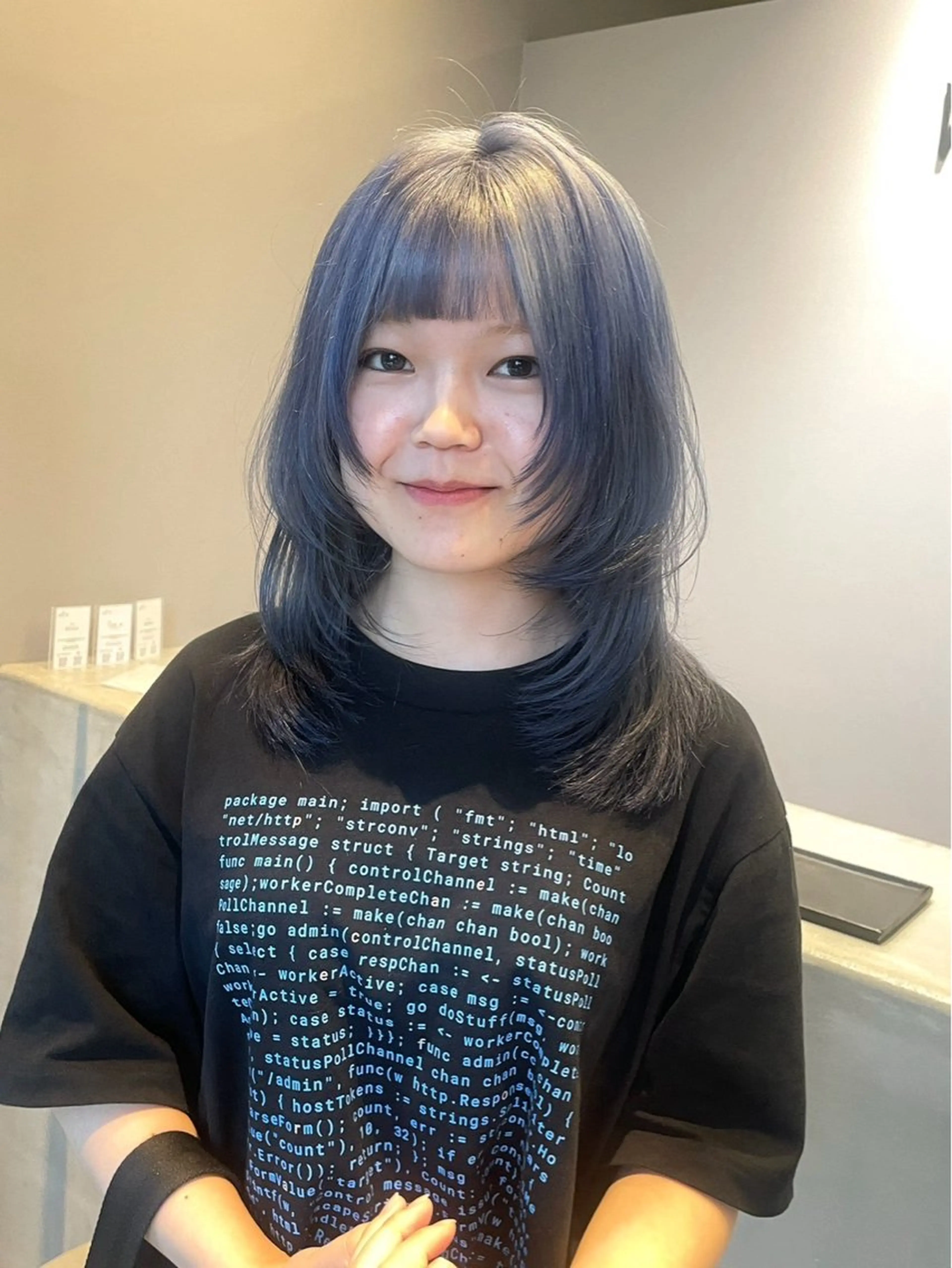 セミロング カラー ブルーカラー niil所属・miyu /niilのヘアスタイル