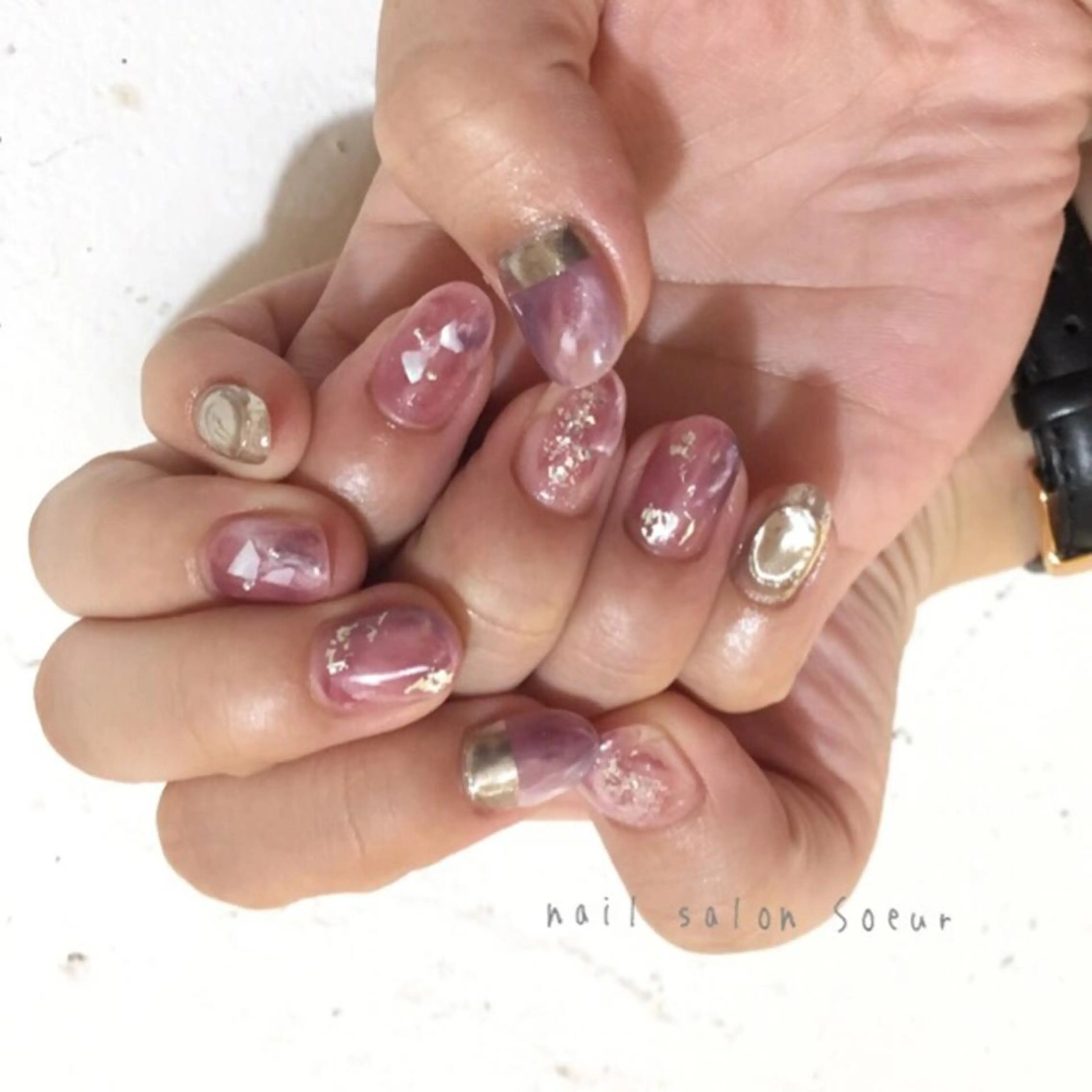 ネイル ジェルネイル ミラーネイル 持ち込み ニュアンスネイル スカルプネイル ハンドネイル nail salon Soeurのネイルデザイン