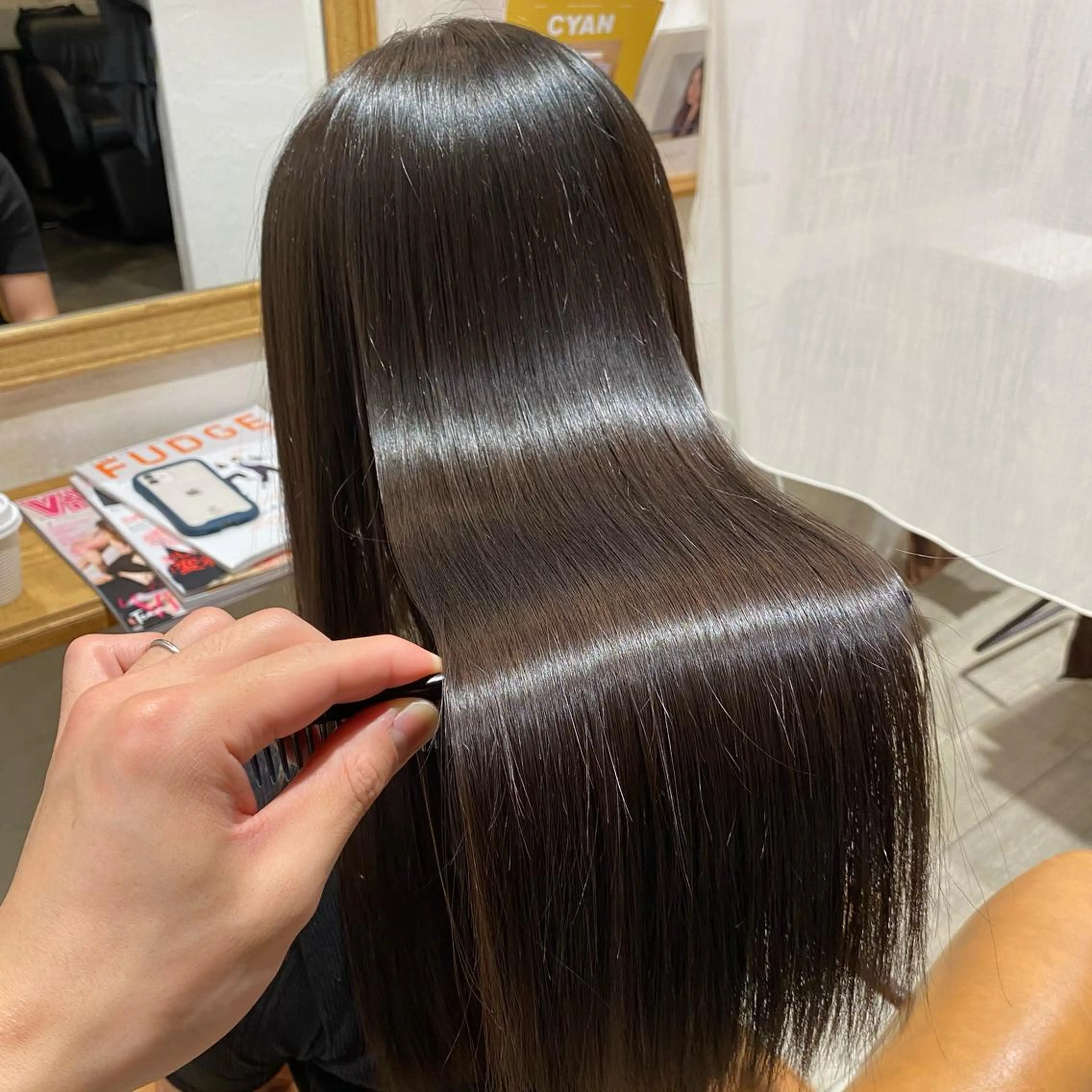 ロング カラー パーマ メンズ 縮毛矯正 keshiki大名所属・Keshiki大名 安部 真輝のヘアスタイル